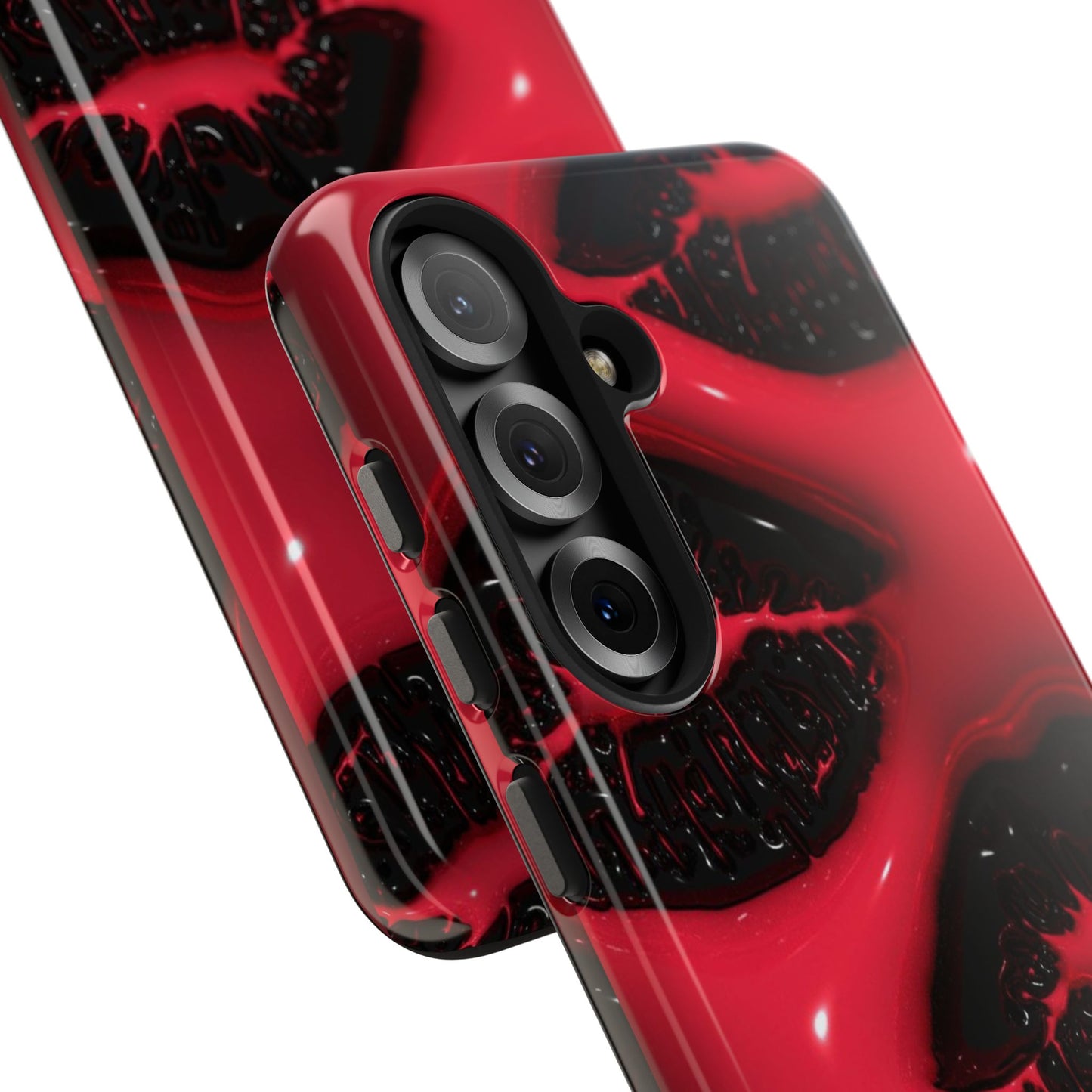 Tough Phone Case – Red Gloss Kiss Print, Shockproof Protective Cover