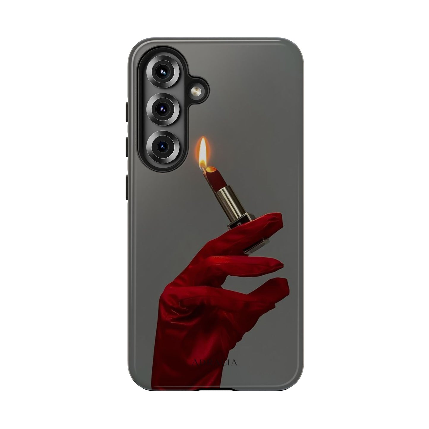 Red Glove Lighter Tough Phone Case — Dark Gothic Flame Protective Cover