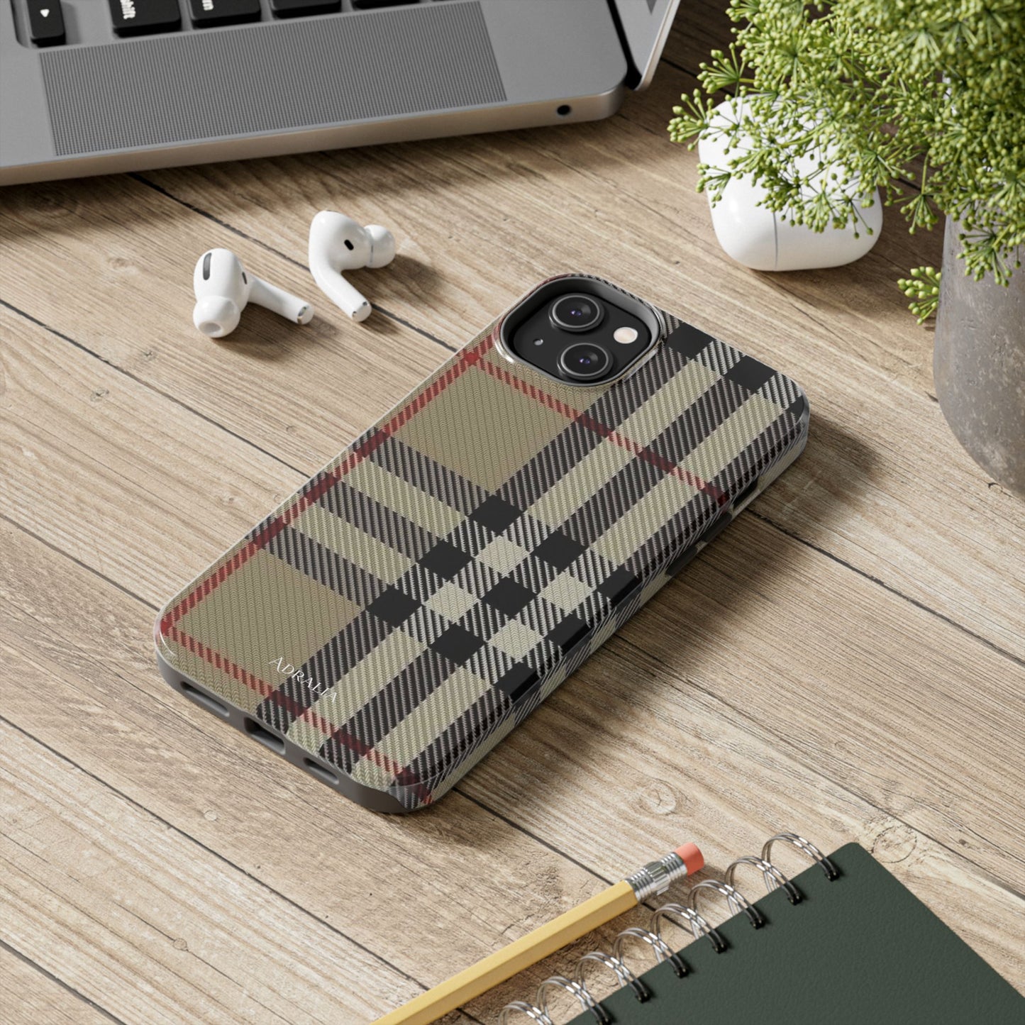 Plaid Tough Phone Case — Classic Beige Check Protective Cover