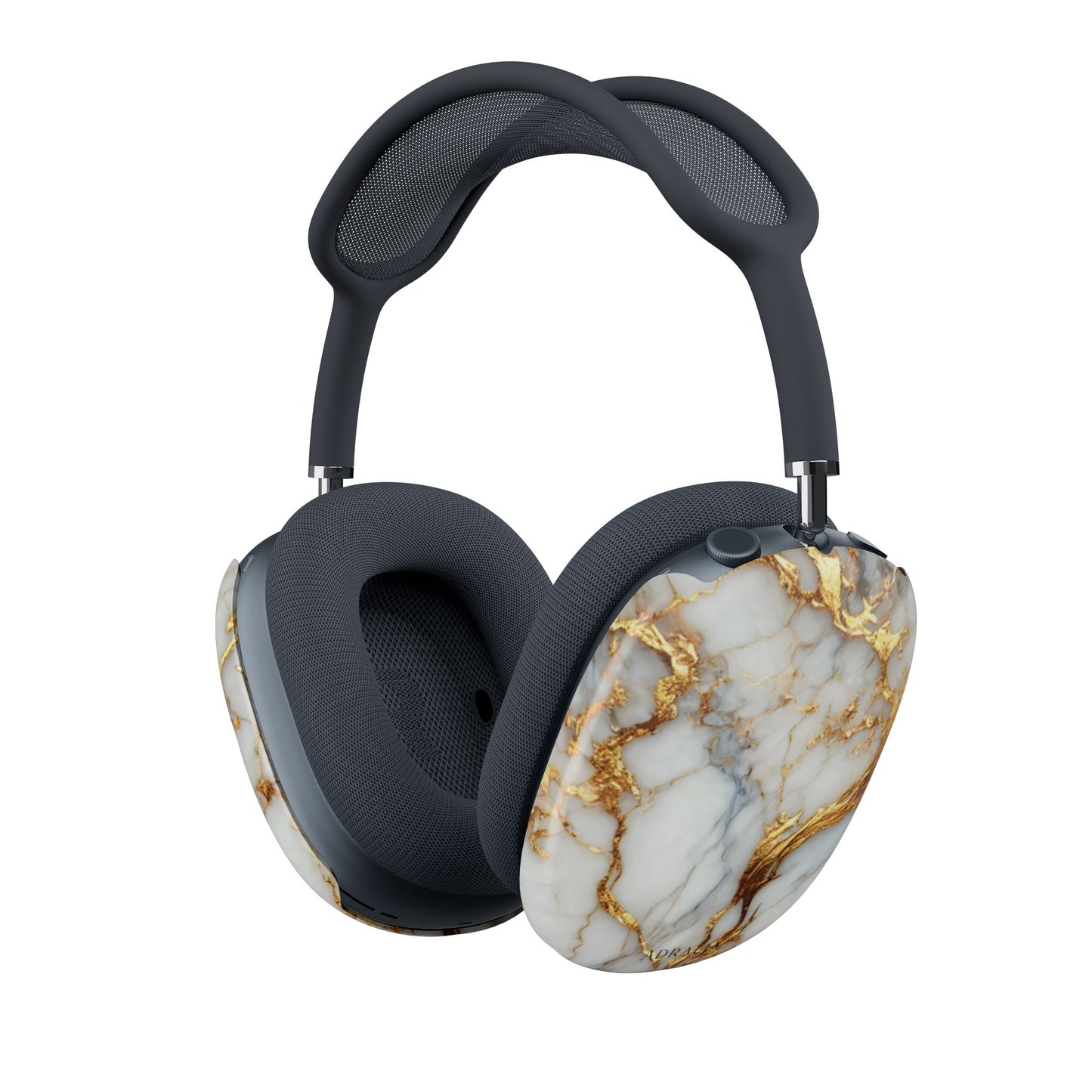 AirPods Max Case – White & Gold Marble Protective Shell