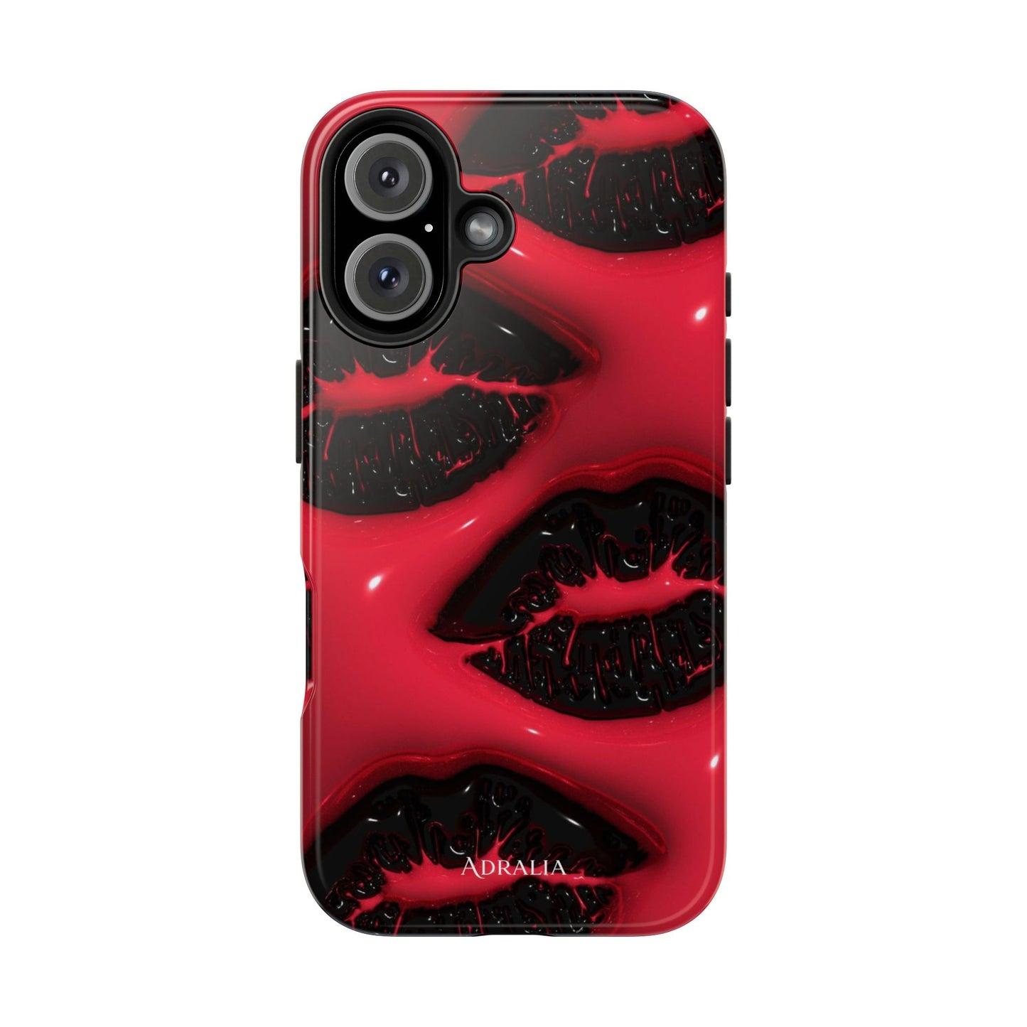 Tough Phone Case – Red Gloss Kiss Print, Shockproof Protective Cover