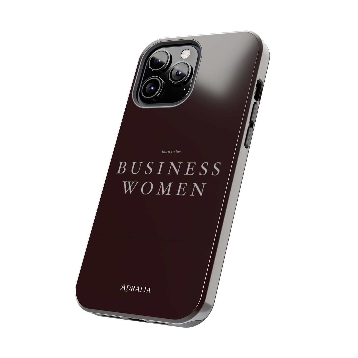 Business Women Tough Phone Case — Empowering Burgundy Protective Phone Cover
