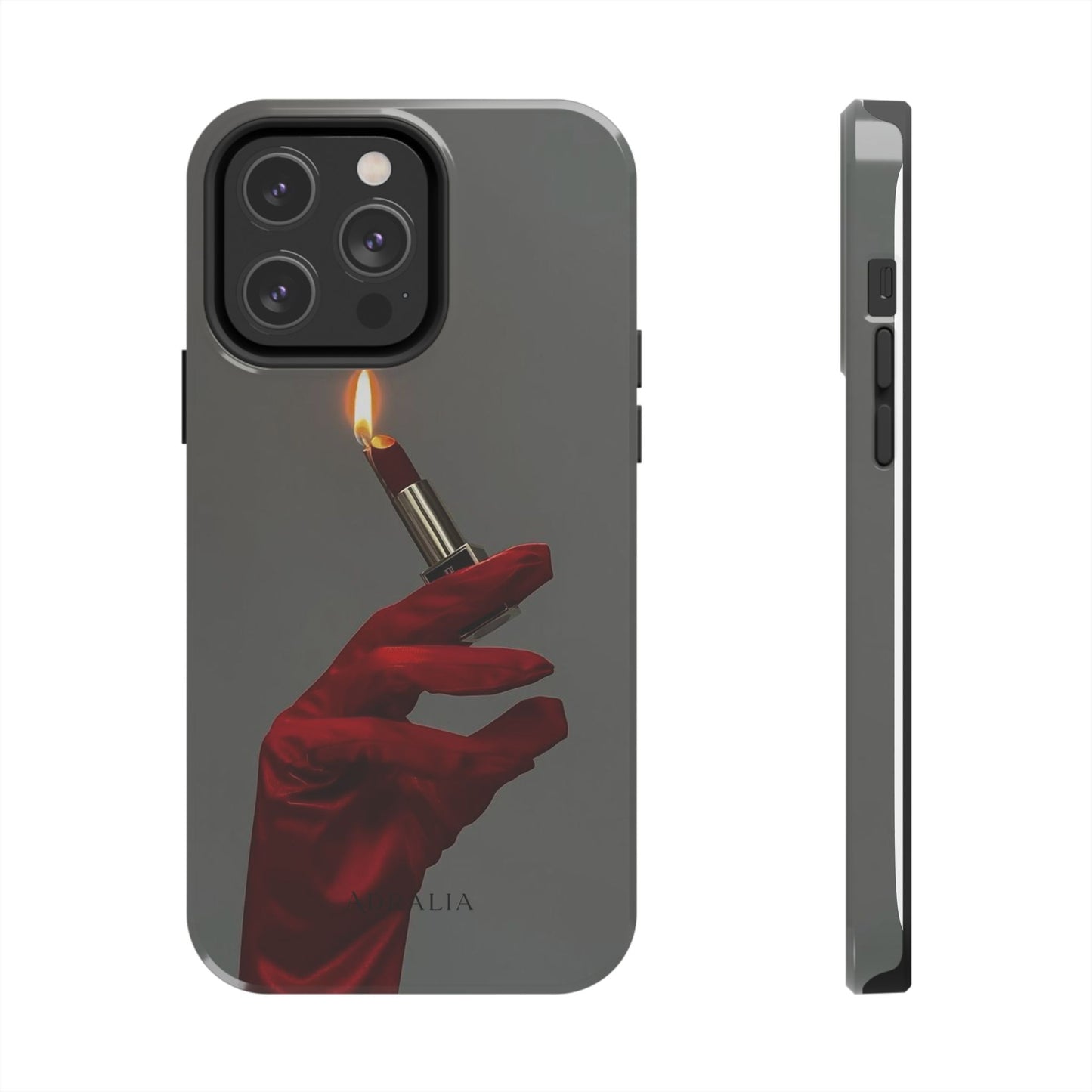 Red Glove Lighter Tough Phone Case — Dark Gothic Flame Protective Cover