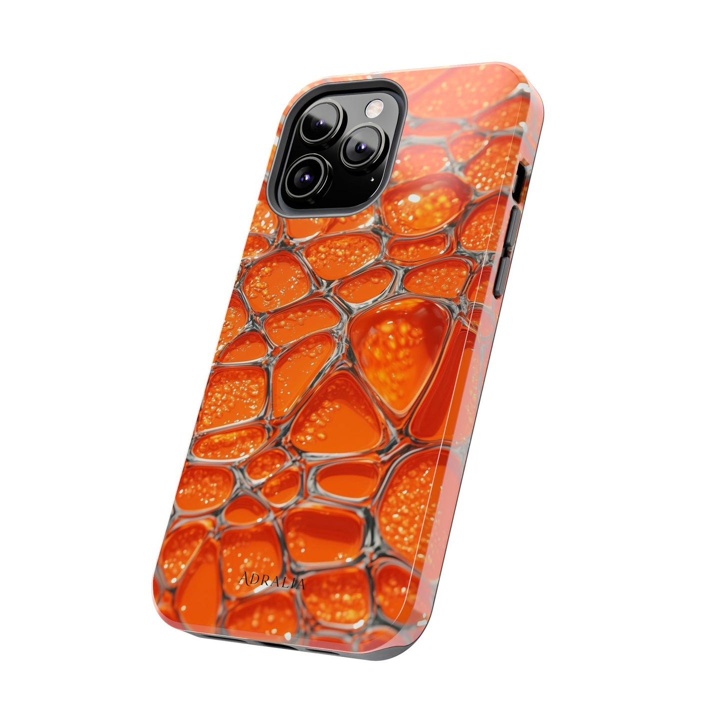 Orange Resin Abstract Tough Phone Case — Durable Protective iPhone Cover