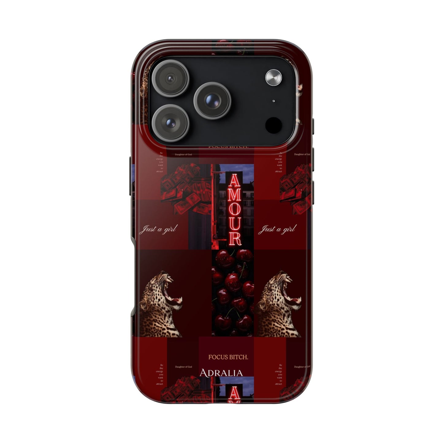 Tough Phone Case — Amour Red Leopard Graphic Protective Cover