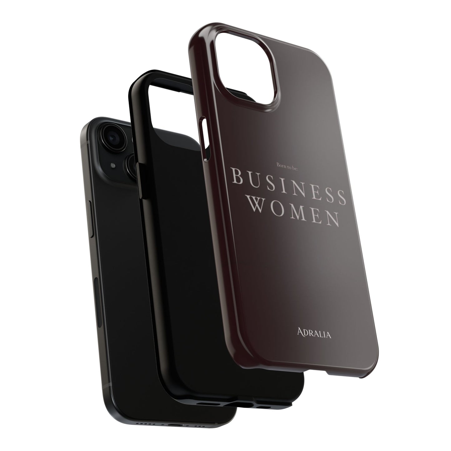 Business Women Tough Phone Case — Empowering Burgundy Protective Phone Cover