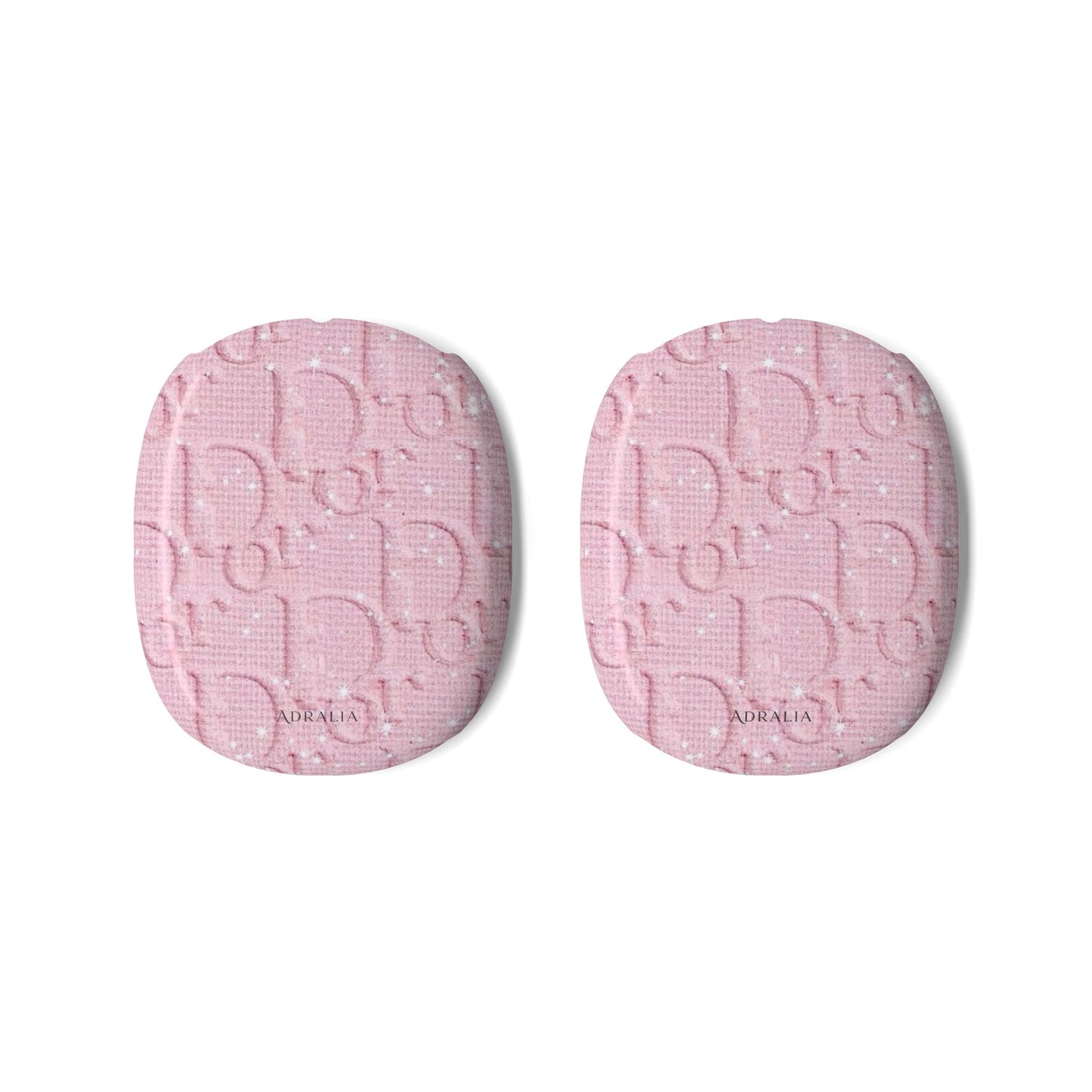 Pink Embossed Monogram AirPods Max Ear Cup Covers — Luxury Protective Shells