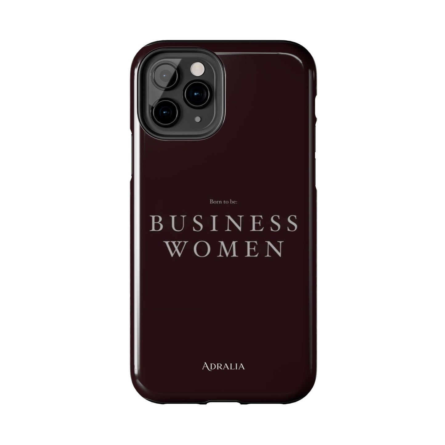 Business Women Tough Phone Case — Empowering Burgundy Protective Phone Cover