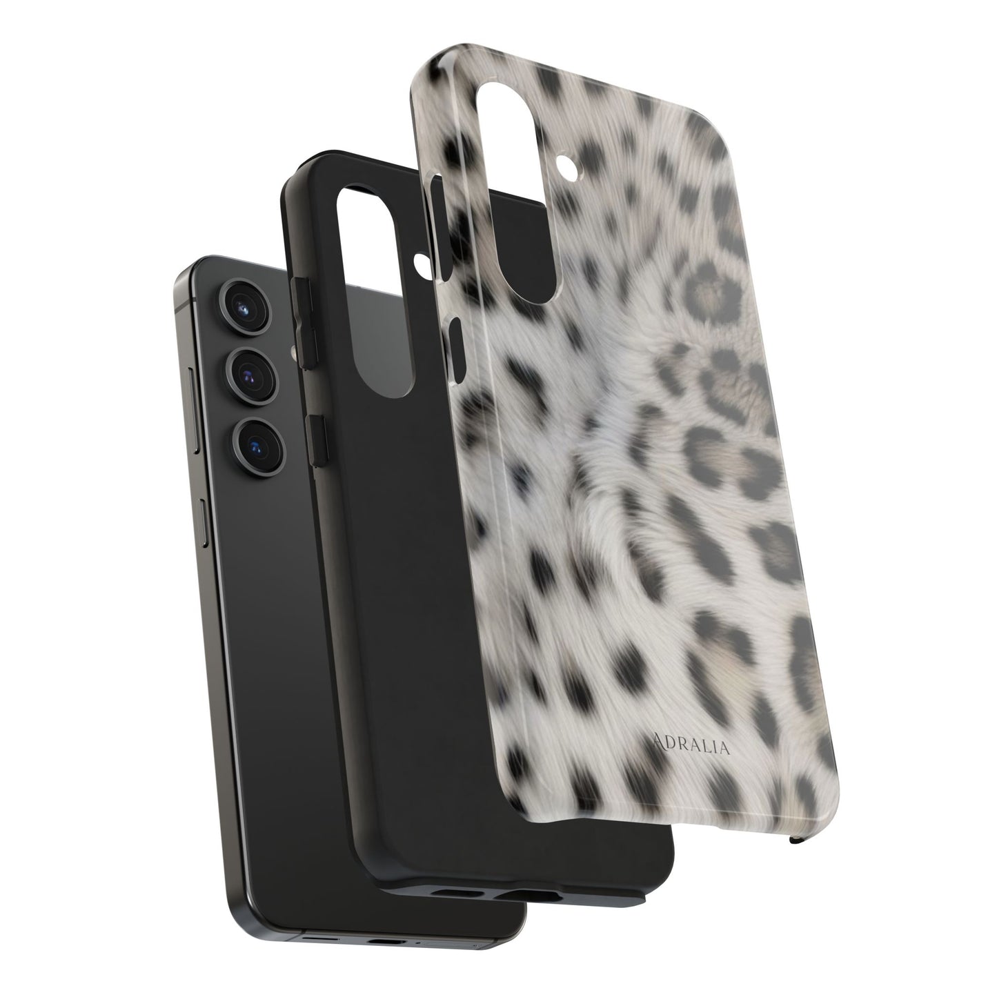 Leopard Fur Tough Phone Case — White Snow Cheetah Protective Cover