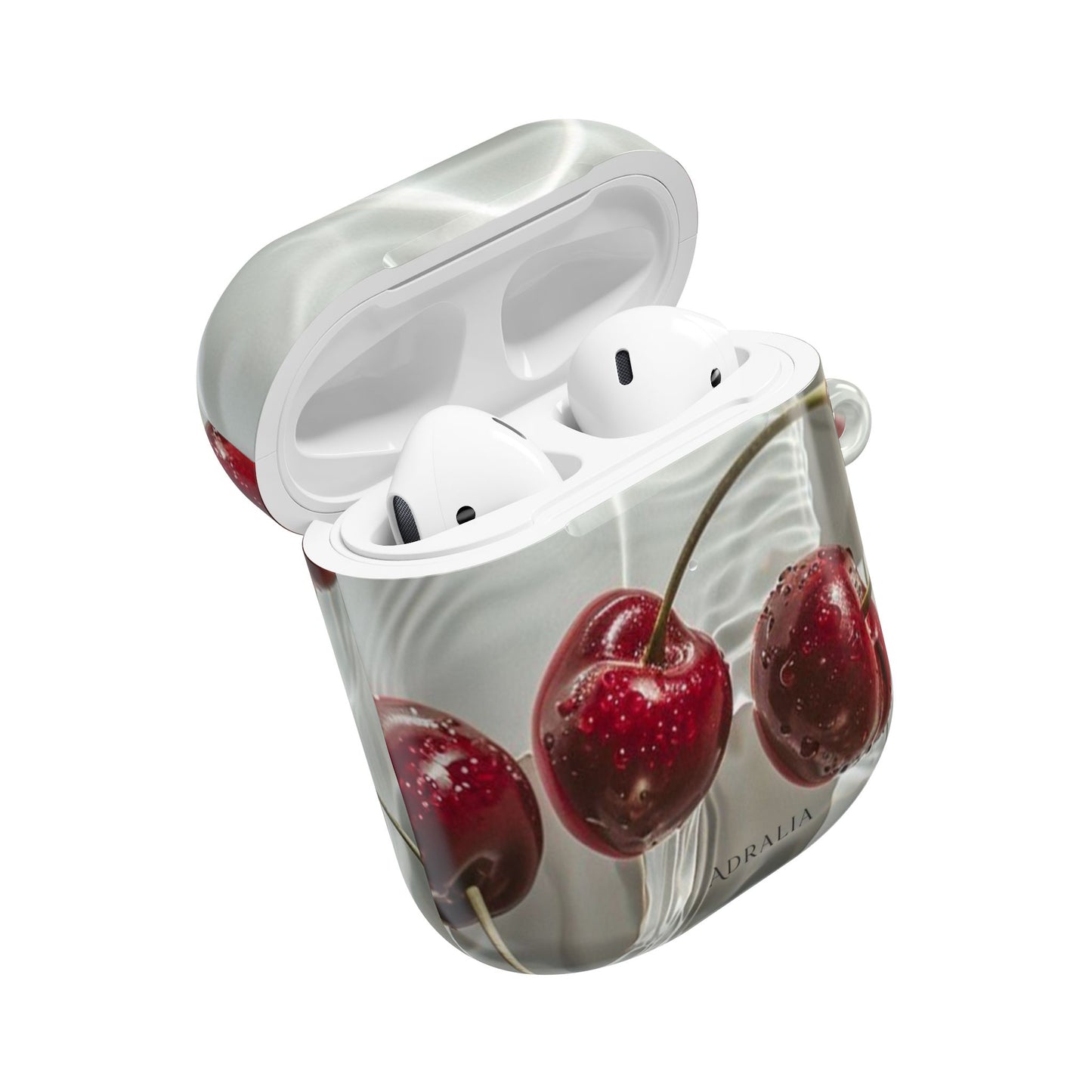 Cherry Splash AirPod Case — Glossy Red Cherry Protective Case