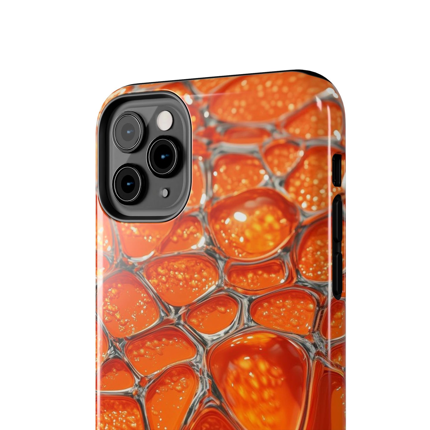 Orange Resin Abstract Tough Phone Case — Durable Protective iPhone Cover