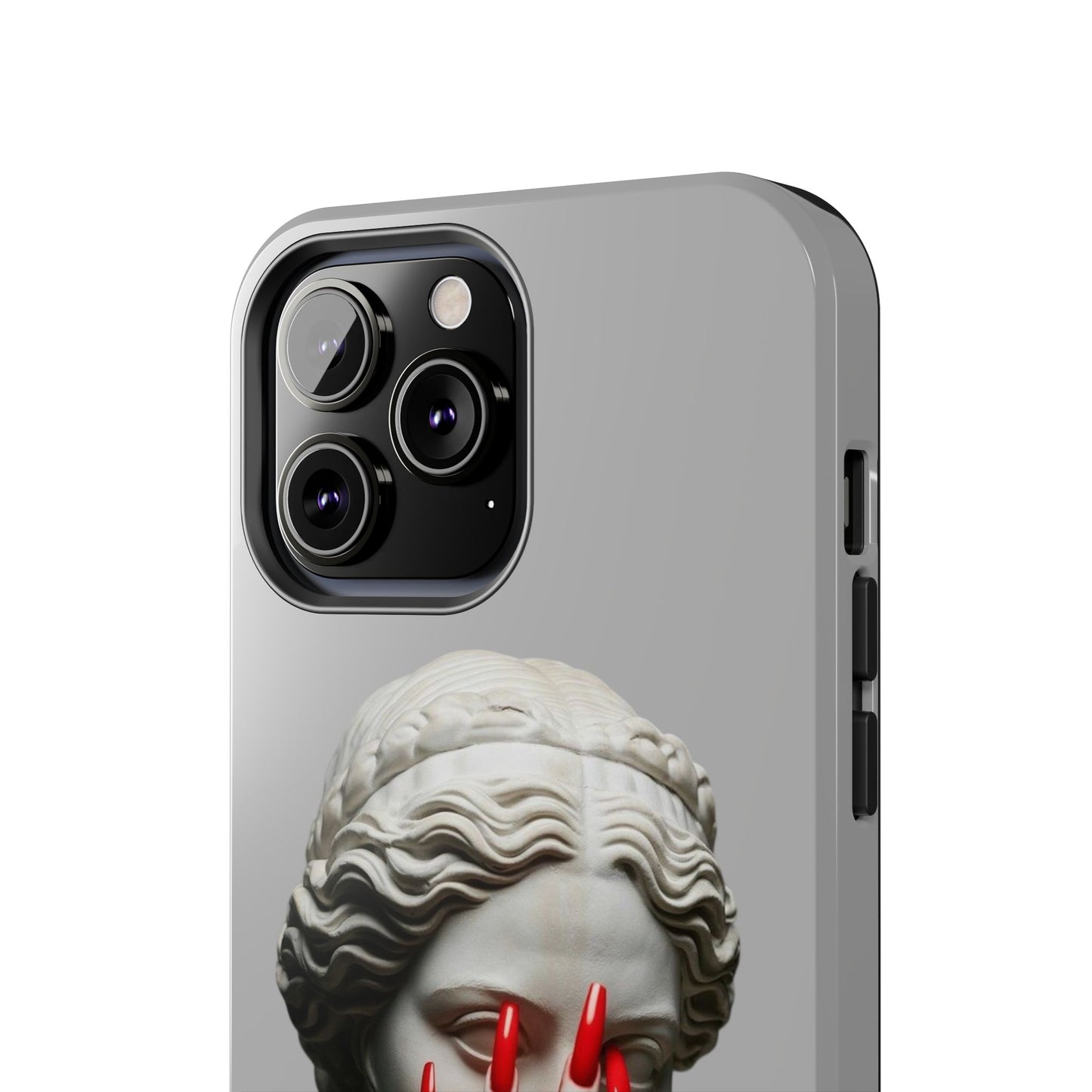 Statue with Red Nails Phone Case — Moody Classical Art Protective Case