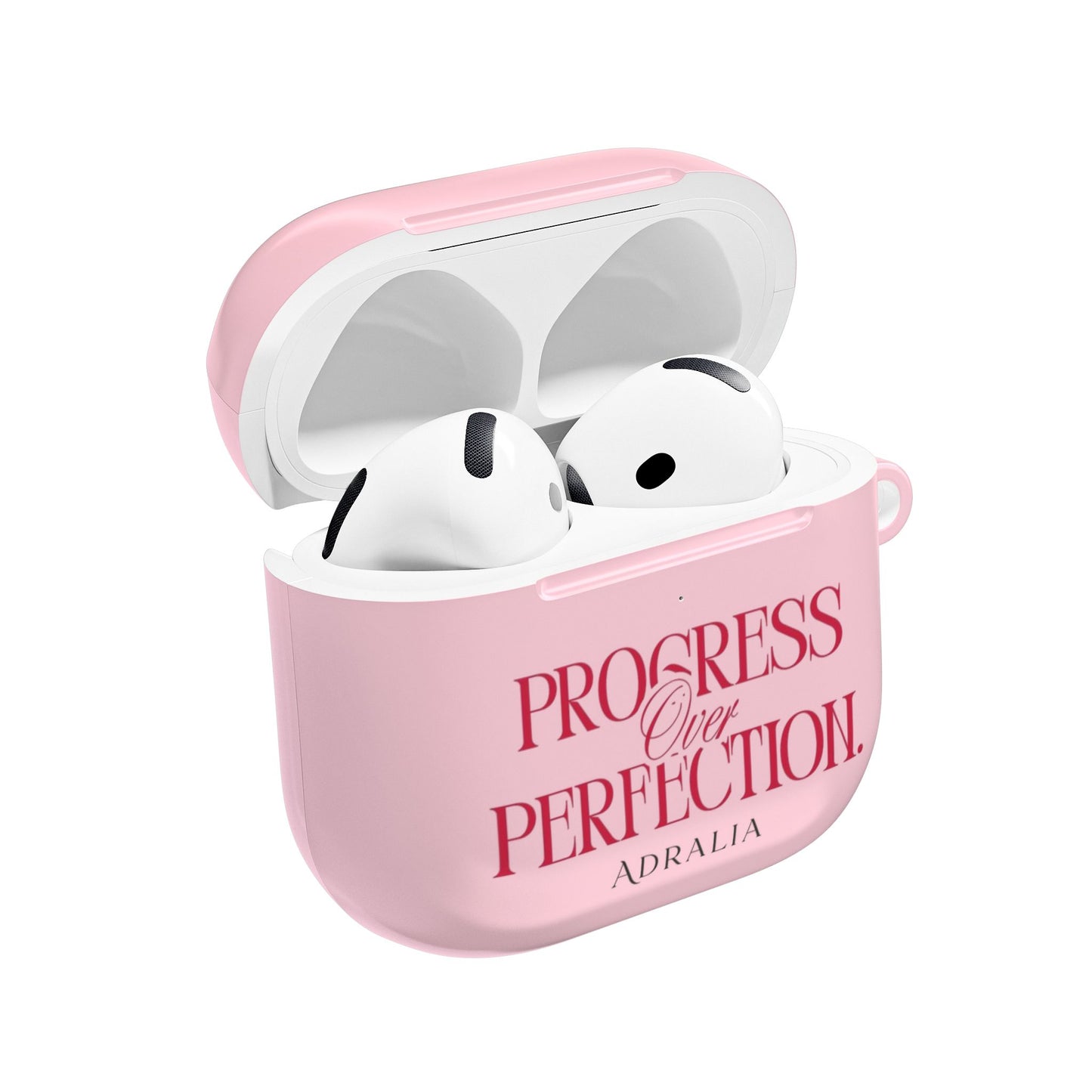 Progress Over Perfection AirPod Case — Pink Inspirational Protective Cover