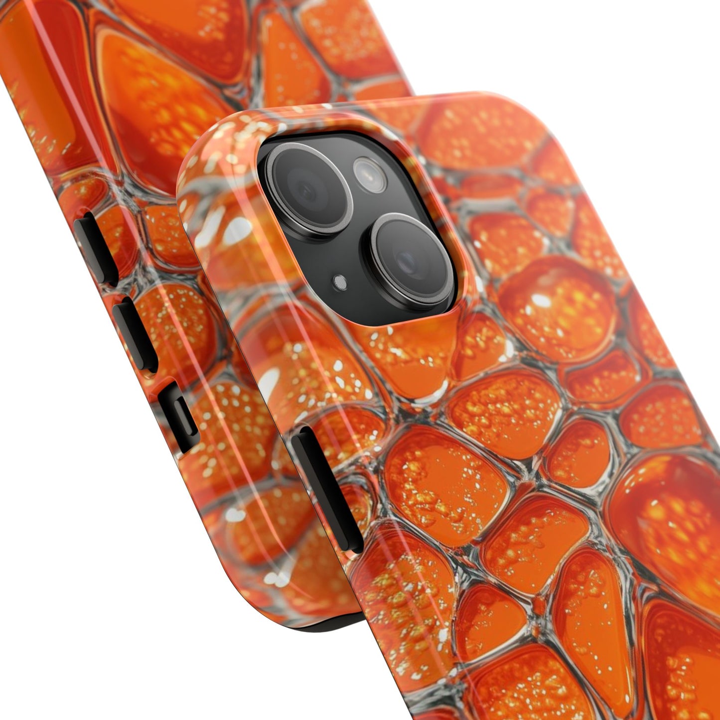 Orange Resin Abstract Tough Phone Case — Durable Protective iPhone Cover