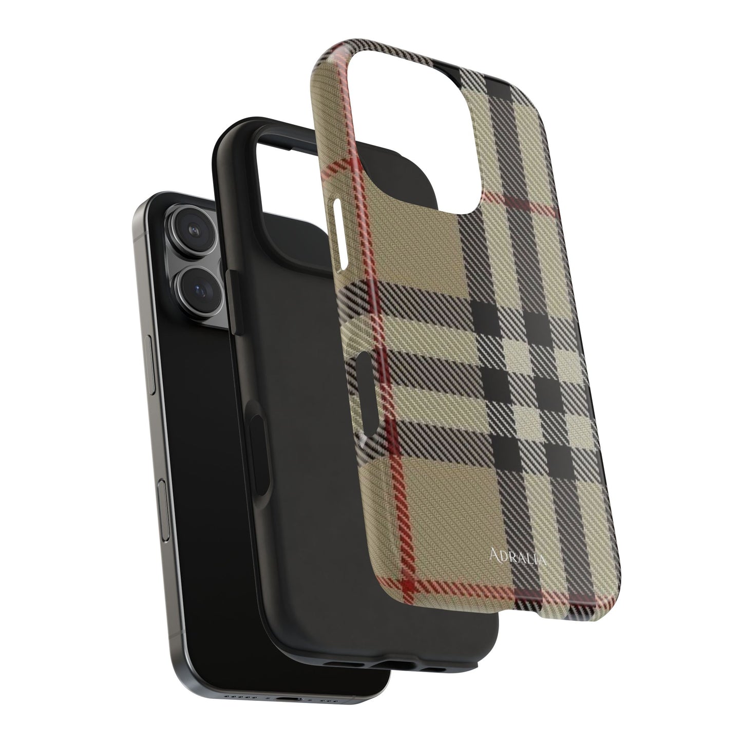 Plaid Tough Phone Case — Classic Beige Check Protective Cover