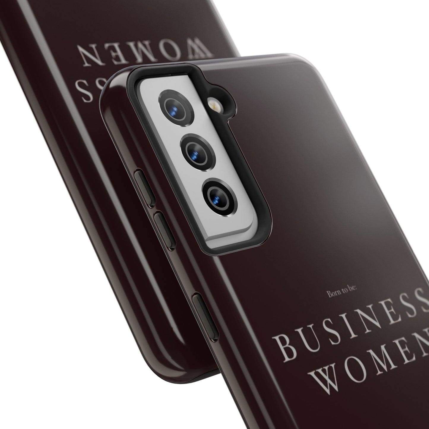 Business Women Tough Phone Case — Empowering Burgundy Protective Phone Cover