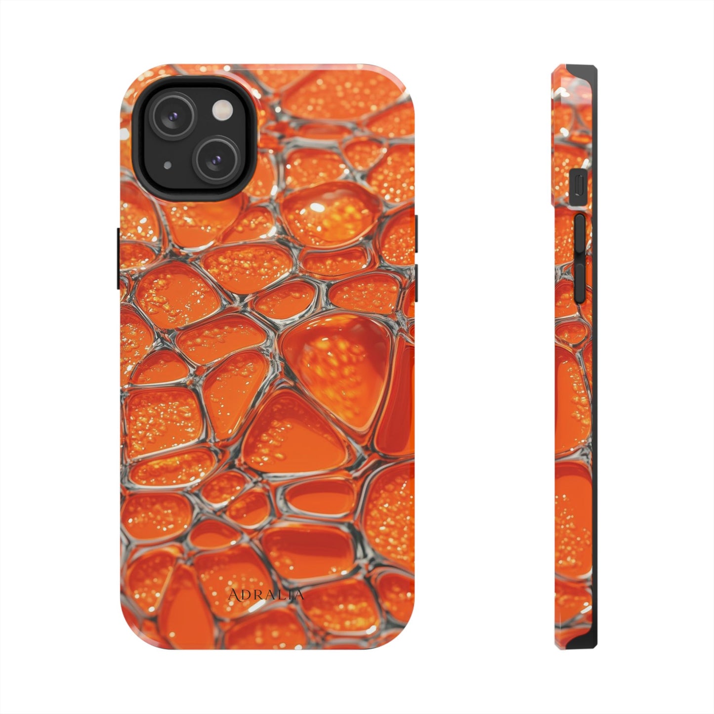 Orange Resin Abstract Tough Phone Case — Durable Protective iPhone Cover