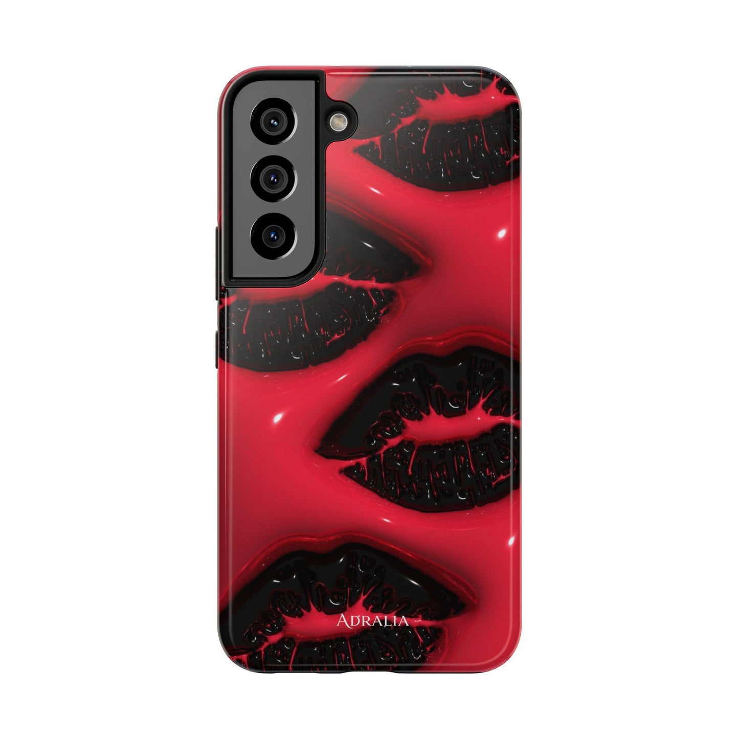 Tough Phone Case – Red Gloss Kiss Print, Shockproof Protective Cover