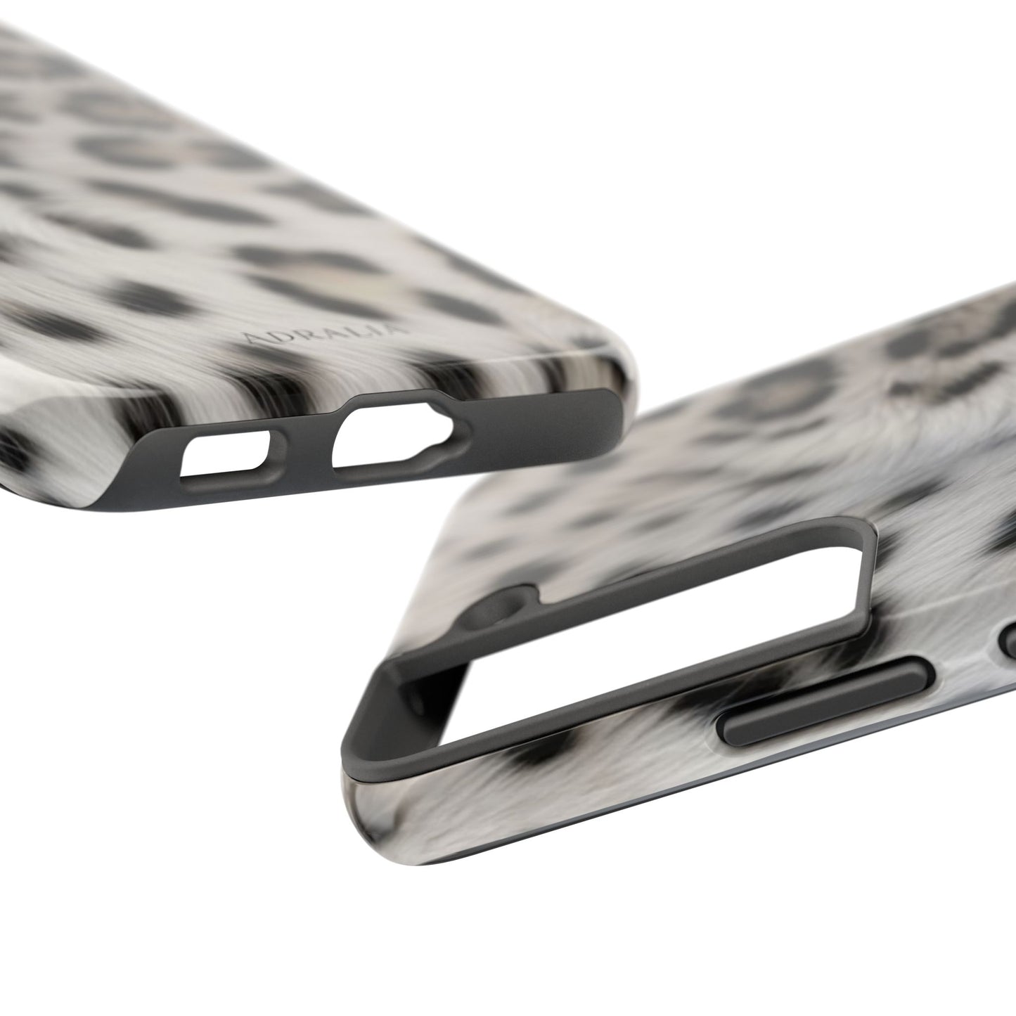Leopard Fur Tough Phone Case — White Snow Cheetah Protective Cover