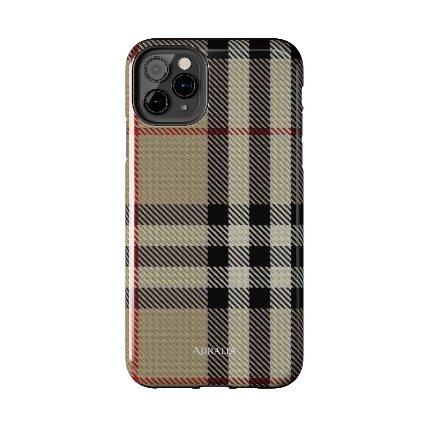 Plaid Tough Phone Case — Classic Beige Check Protective Cover
