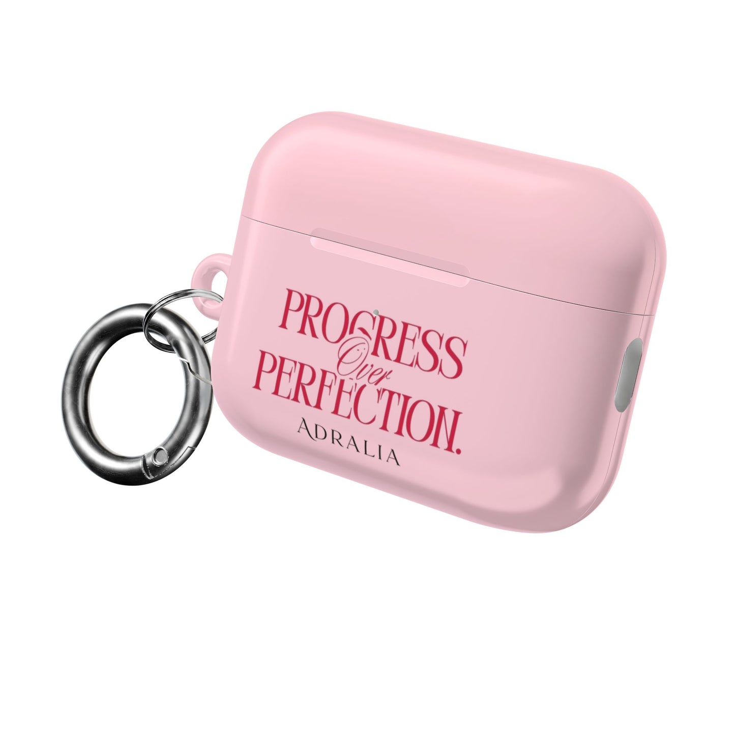 Progress Over Perfection AirPod Case — Pink Inspirational Protective Cover