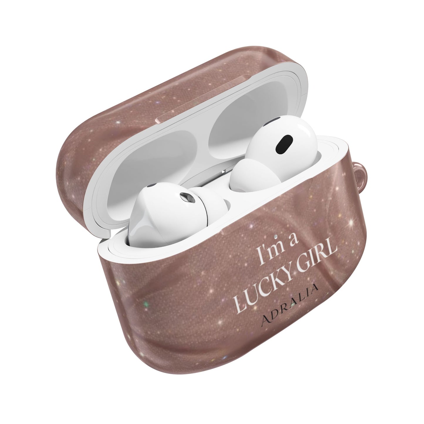AirPod Case — "I'm a Lucky Girl" Marble Protective Case