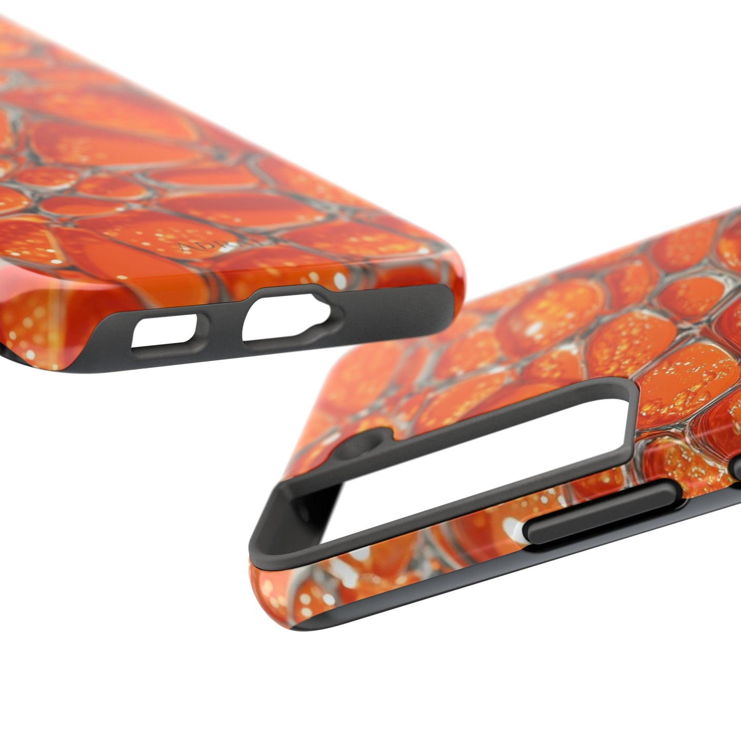 Orange Resin Abstract Tough Phone Case — Durable Protective iPhone Cover