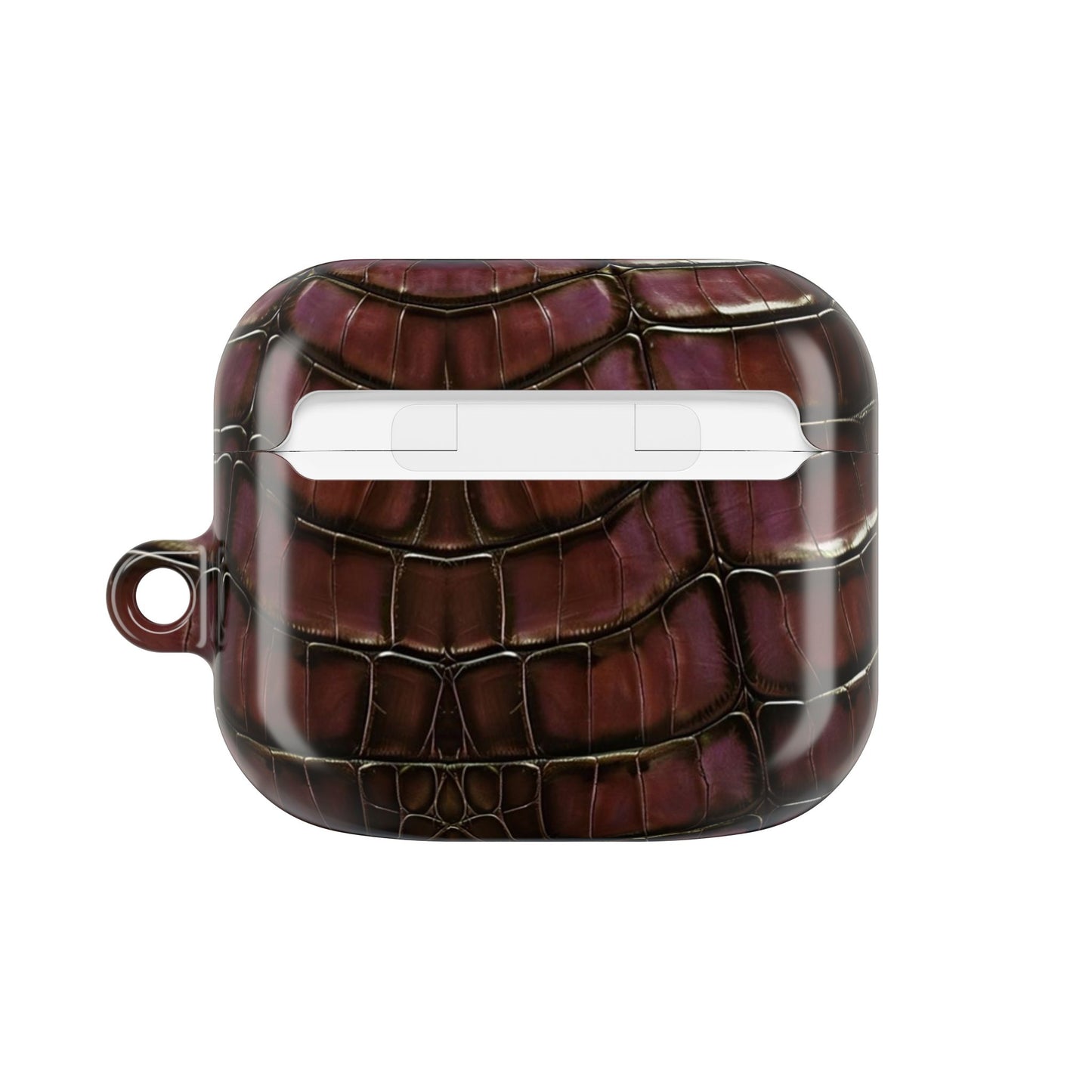 Croc-Embossed Burgundy AirPod Case – Luxe Protective Cover