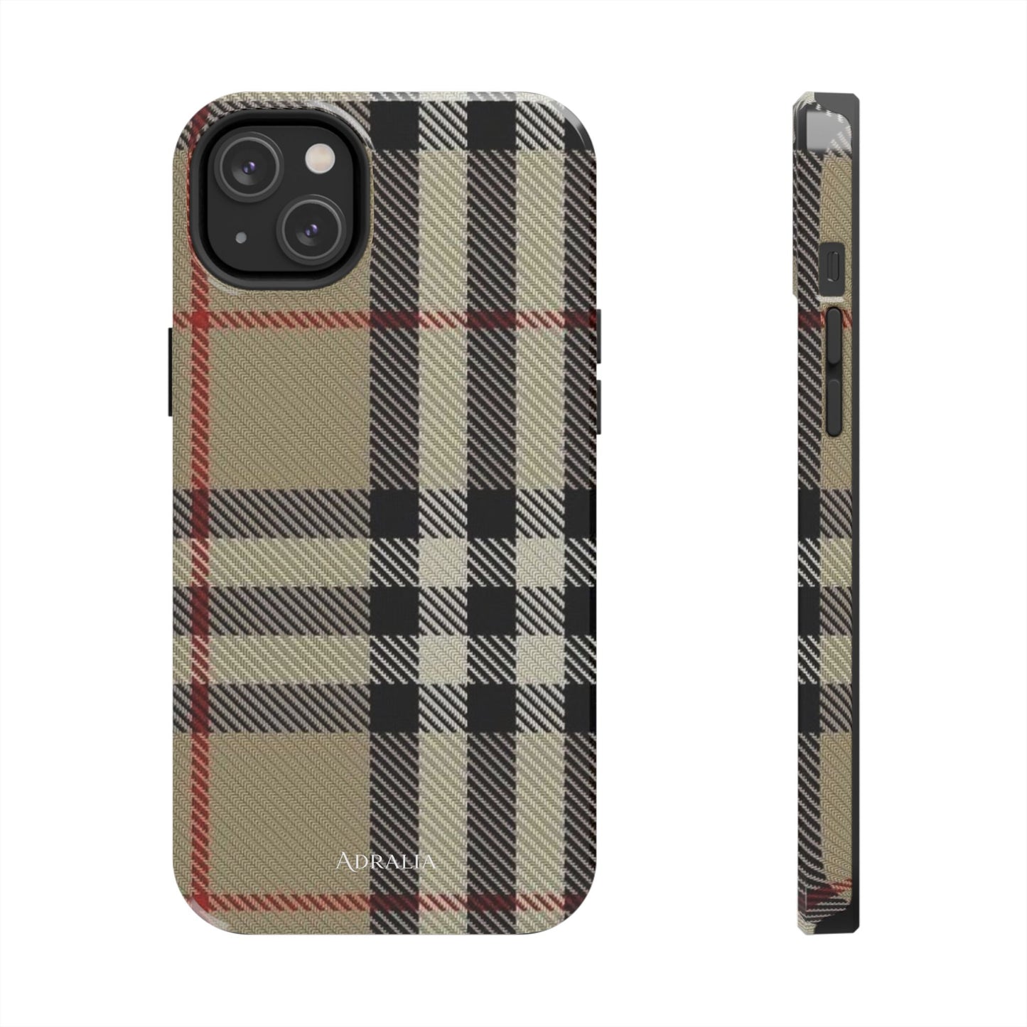 Plaid Tough Phone Case — Classic Beige Check Protective Cover