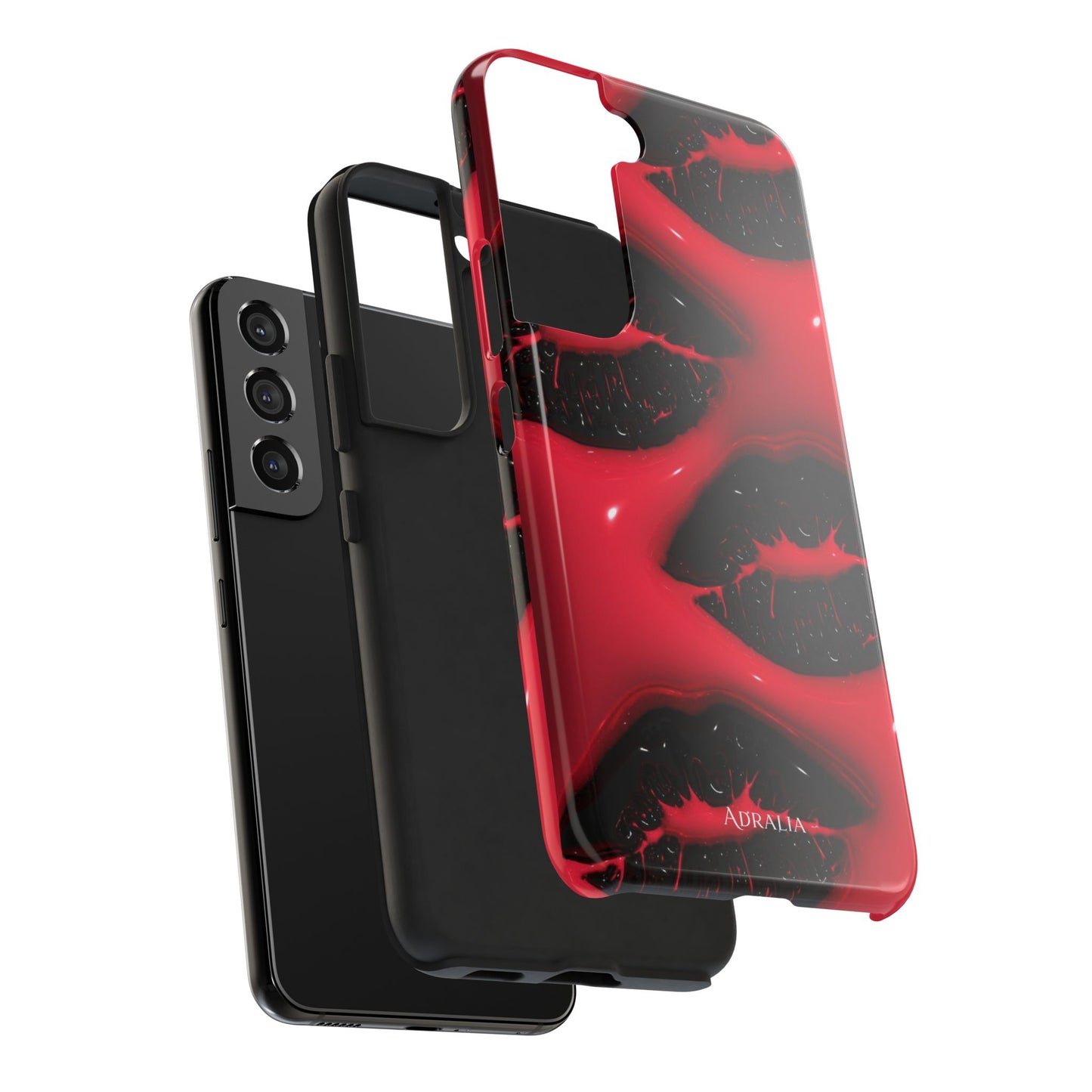 Tough Phone Case – Red Gloss Kiss Print, Shockproof Protective Cover