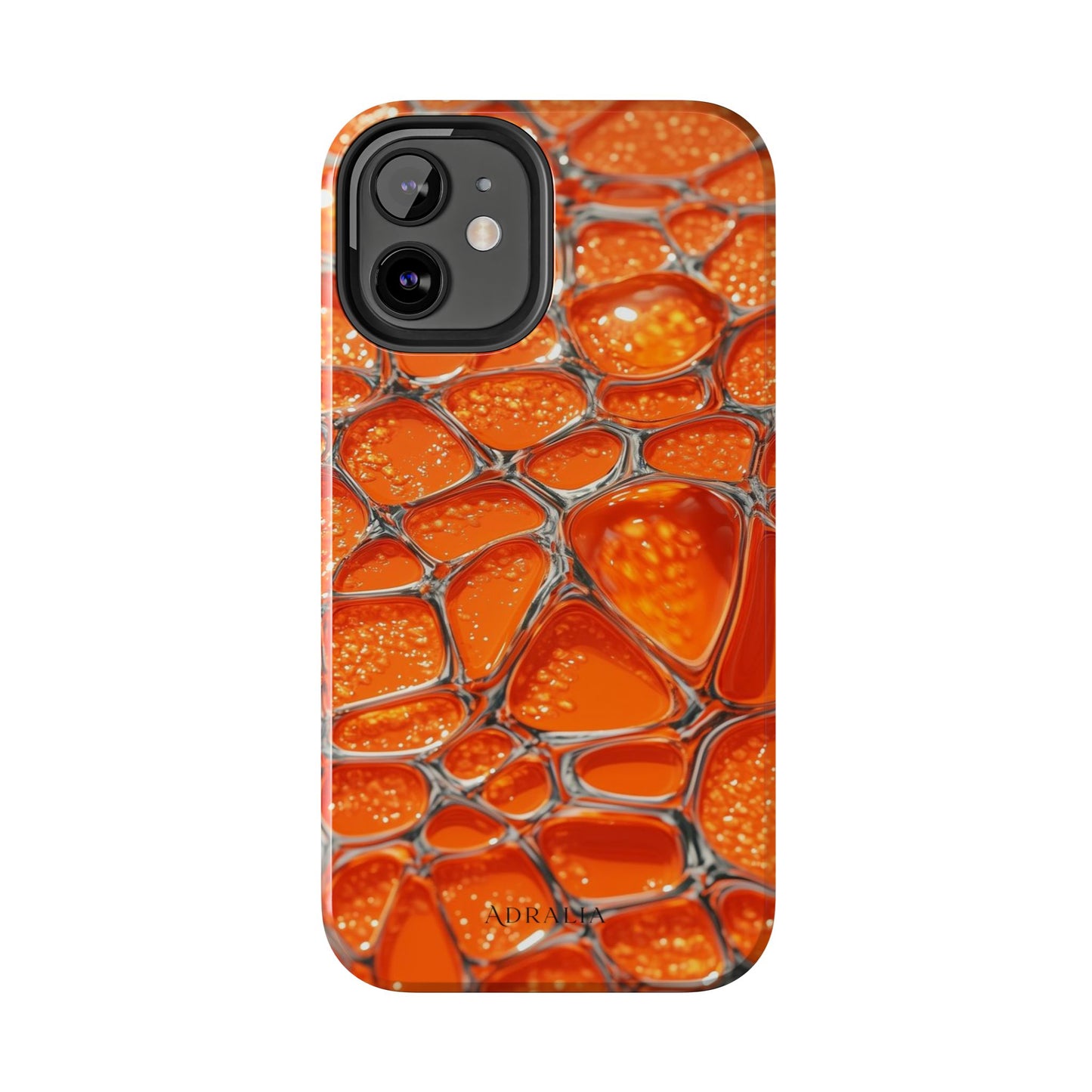 Orange Resin Abstract Tough Phone Case — Durable Protective iPhone Cover