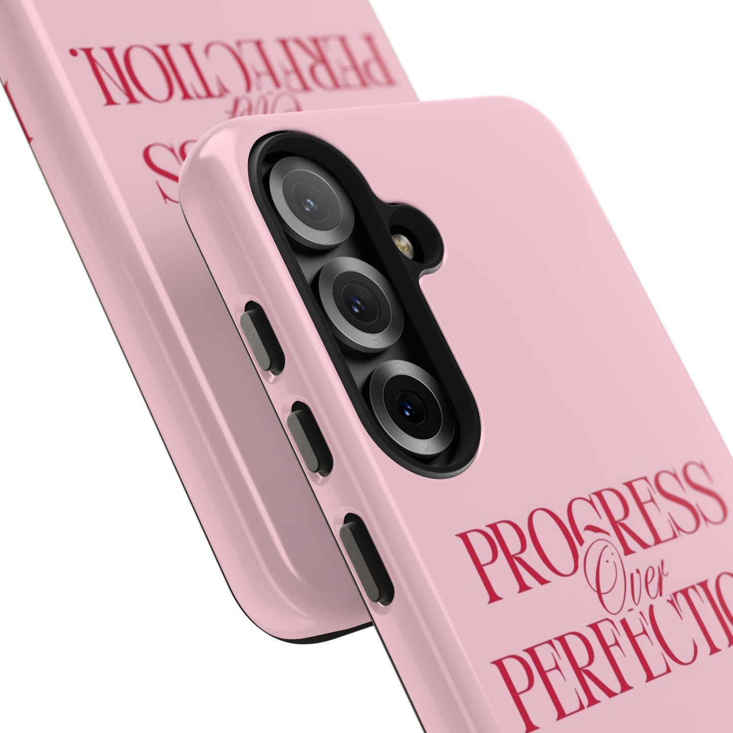 Progress Over Perfection Tough Phone Case — Pink Inspirational Protective Cover
