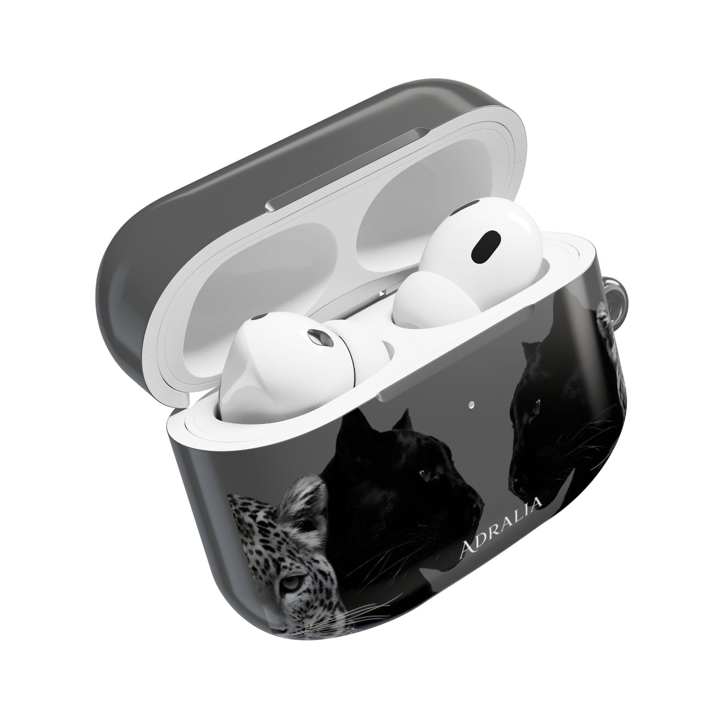 Black Cat Mirror AirPod Case — "Adralia" Protective Wireless Earbud Cover