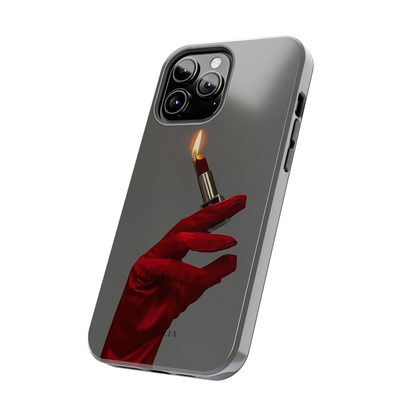 Red Glove Lighter Tough Phone Case — Dark Gothic Flame Protective Cover