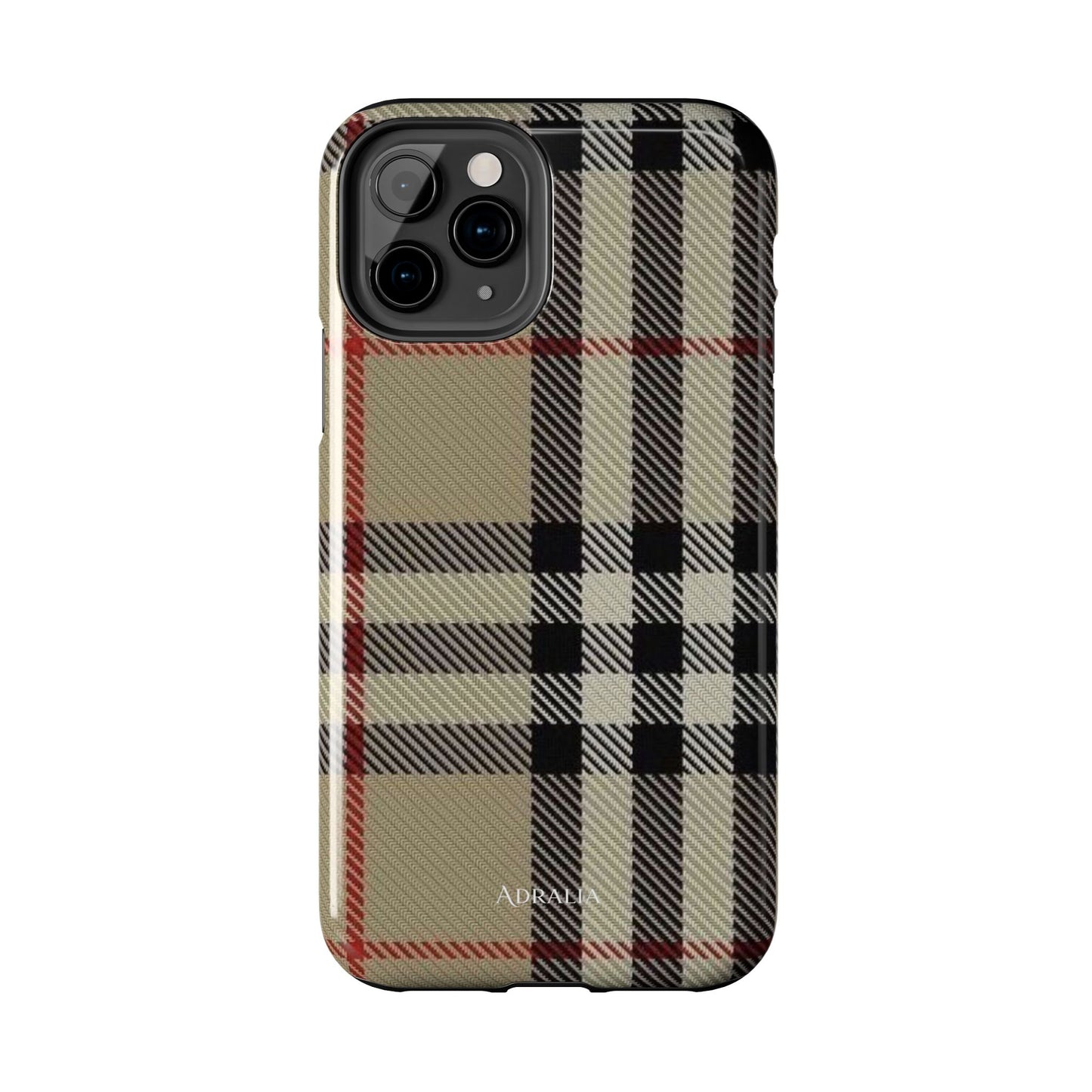 Plaid Tough Phone Case — Classic Beige Check Protective Cover