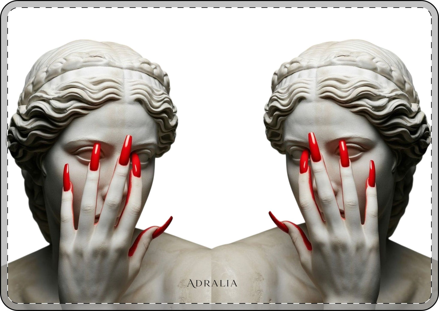 MacBook Case — Classical Statue with Red Stiletto Nails | Chic Art Laptop Sleeve