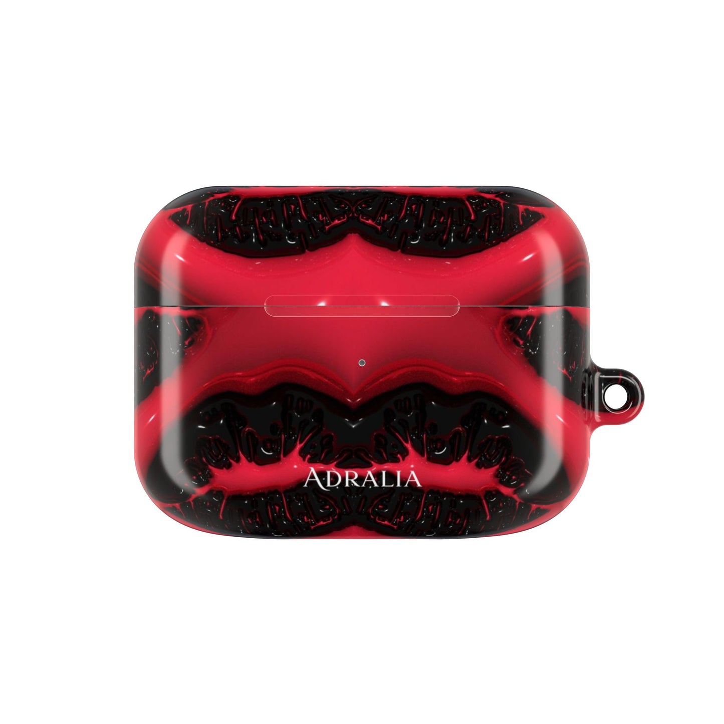 Red Black Marble AirPod Case — Bold Abstract Protective Case