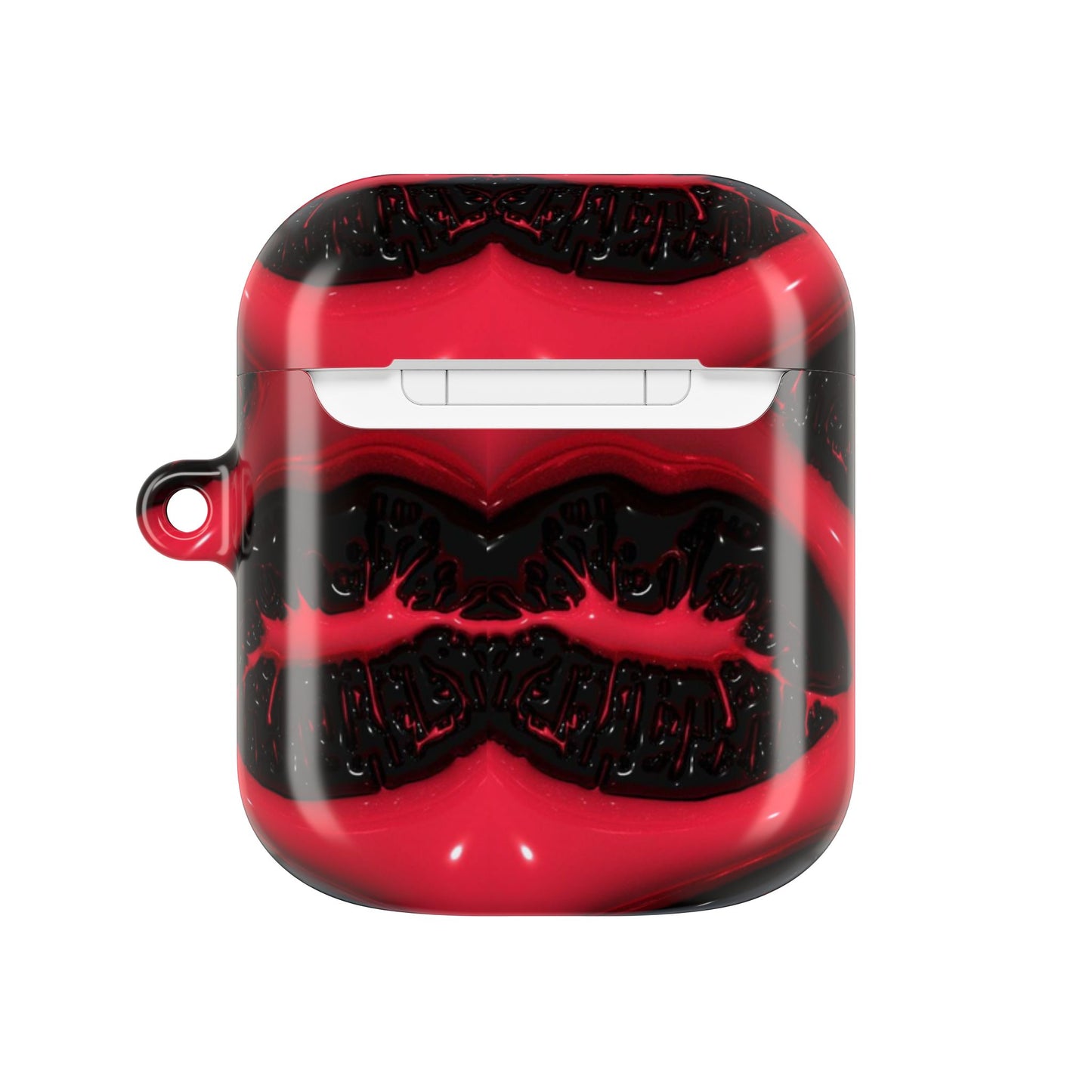 Red Black Marble AirPod Case — Bold Abstract Protective Case