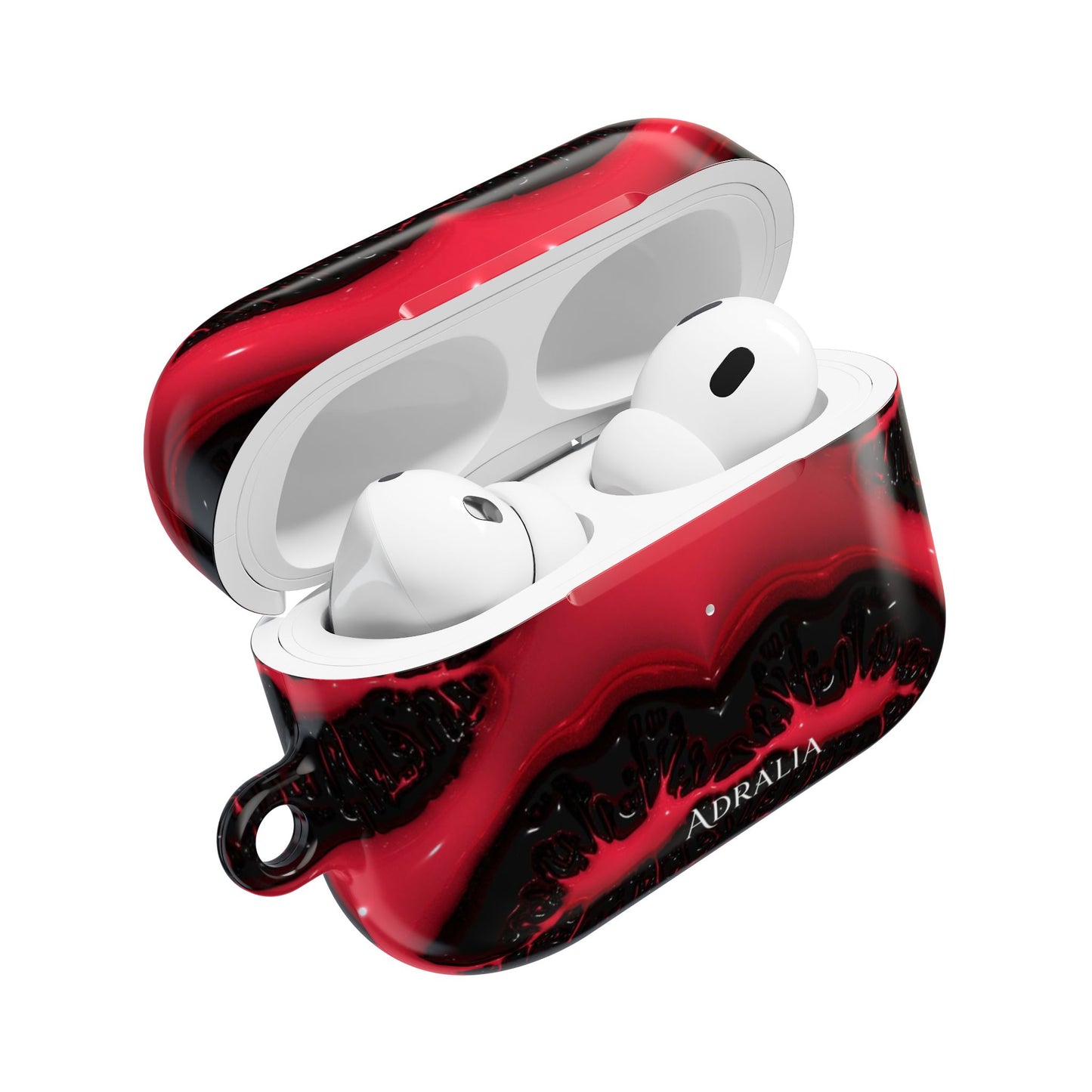 Red Black Marble AirPod Case — Bold Abstract Protective Case