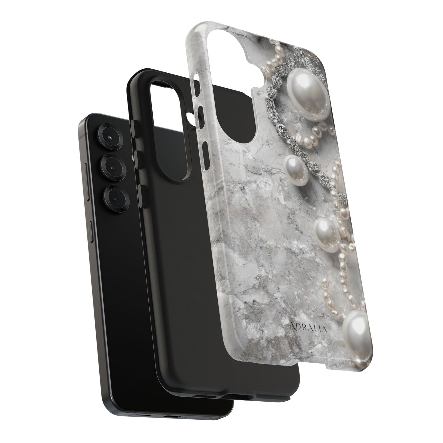 Pearl Luxe Tough Phone Case — Elegant Pearl & Crystal Protective Cover