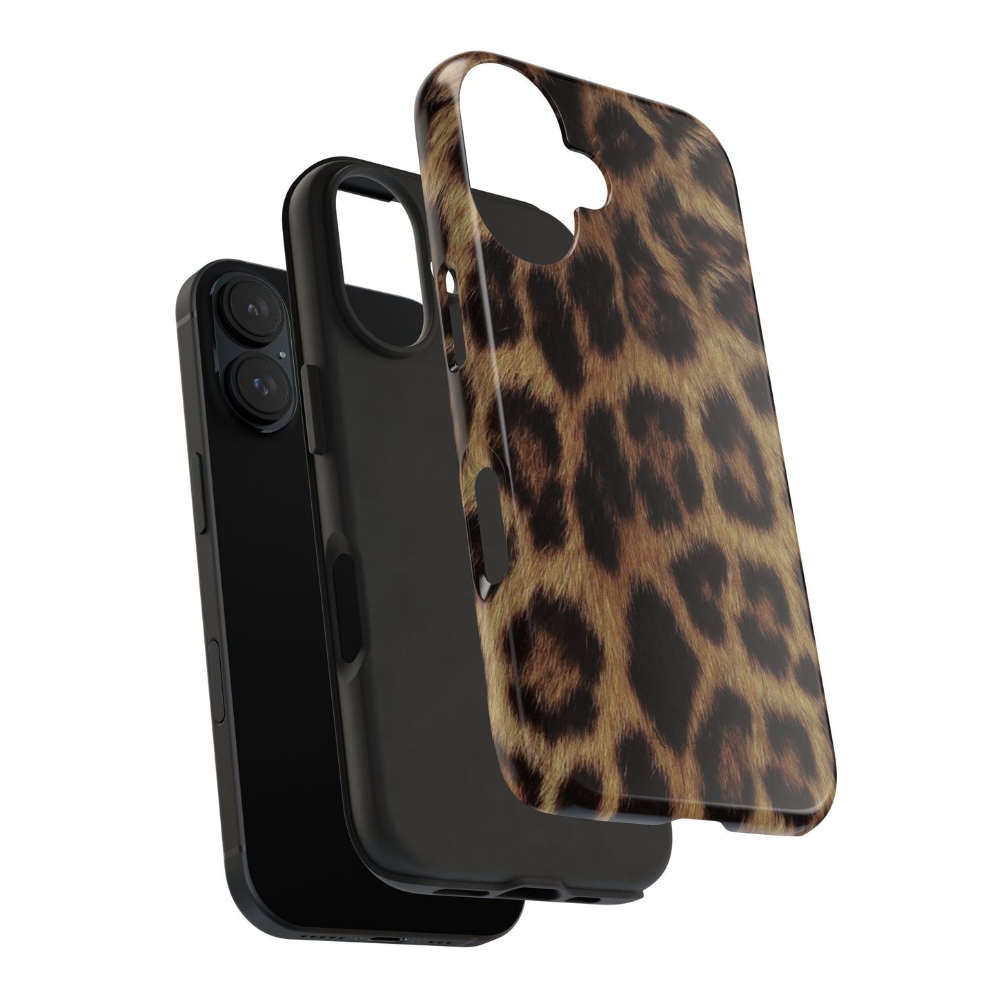 Leopard Print Tough Phone Case — Durable Animal-Print Protective Cover