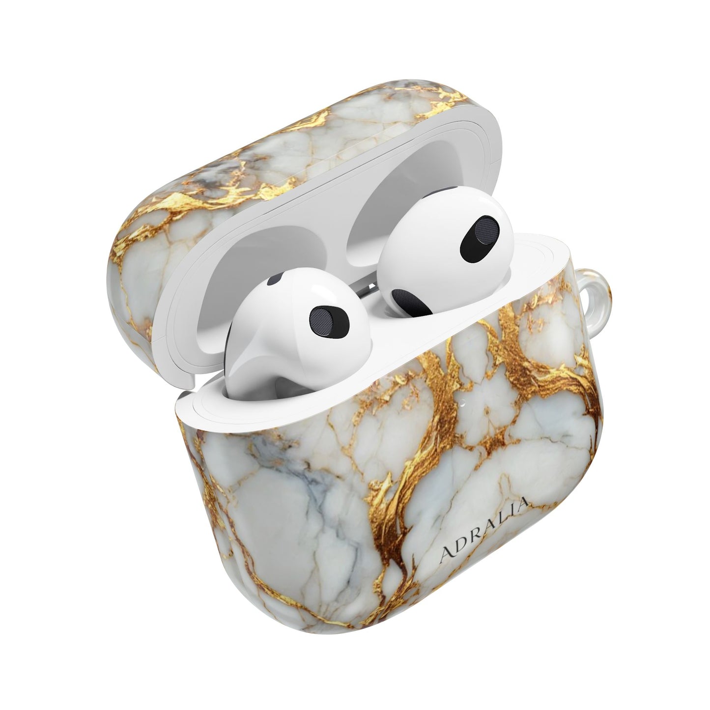 Marble Gold Luxe AirPod Case — Elegant White & Gold Charging Case Cover