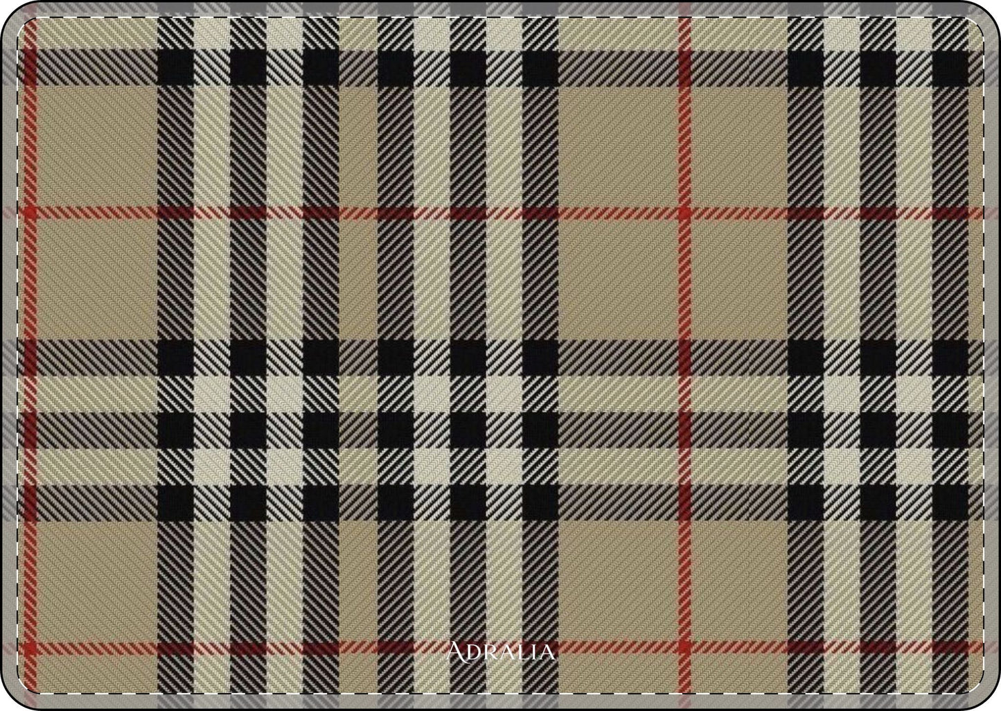 Tartan Plaid MacBook Case — Classic Beige Check Laptop Sleeve