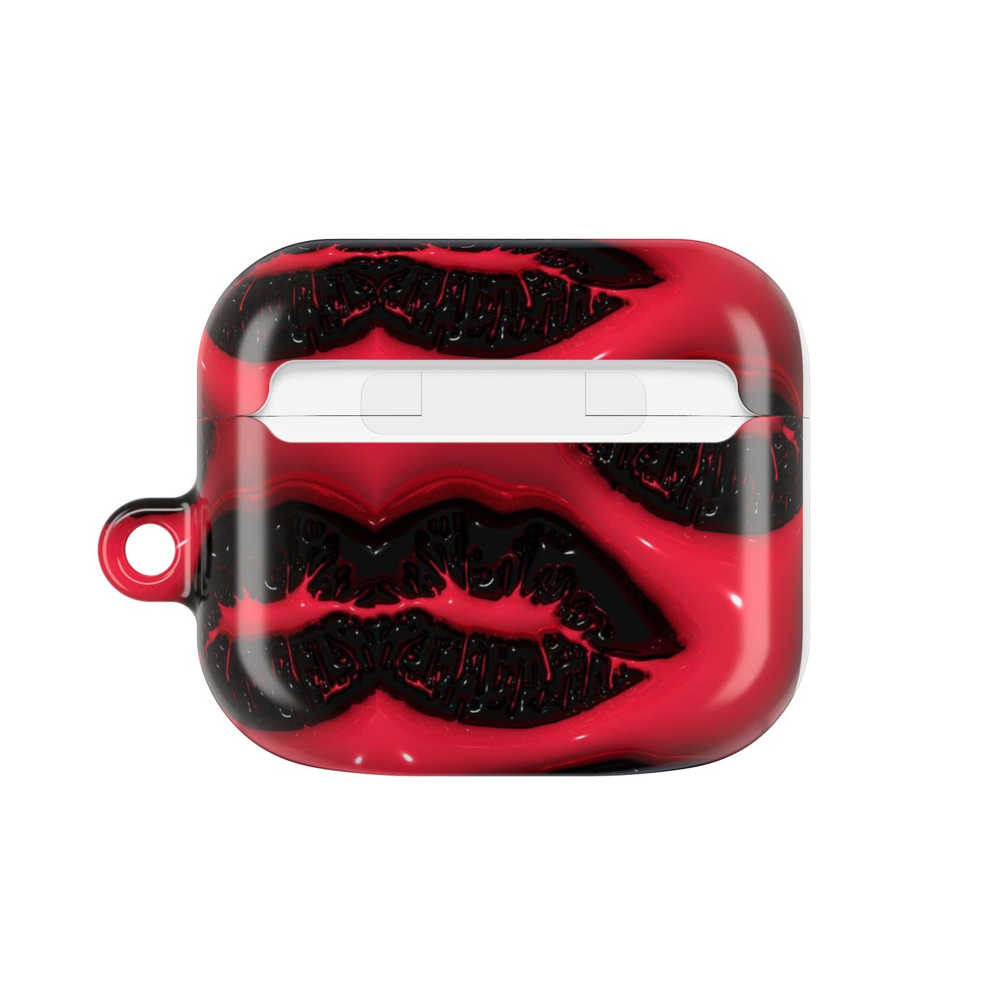 Red Black Marble AirPod Case — Bold Abstract Protective Case