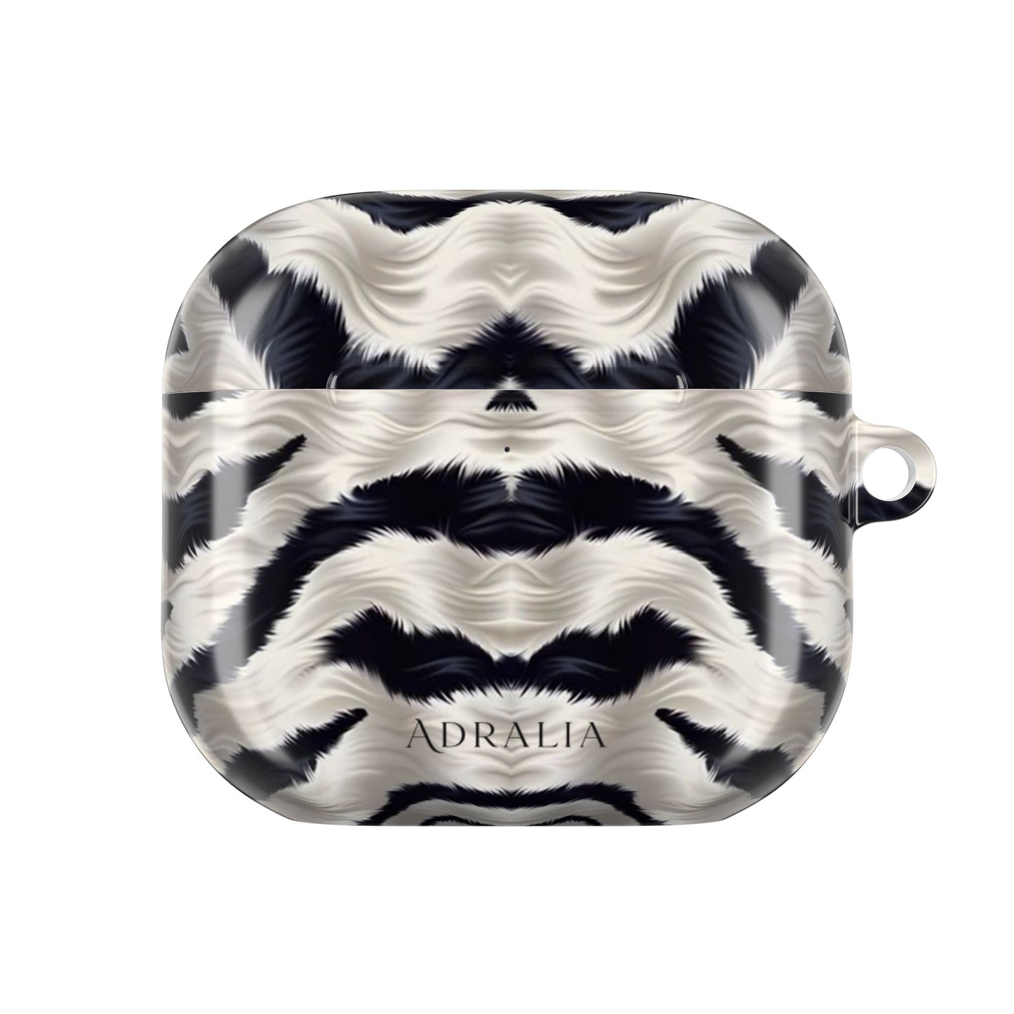 Zebra Fur Pattern AirPod Case — Luxe Black & White Animal Print Protective Cover