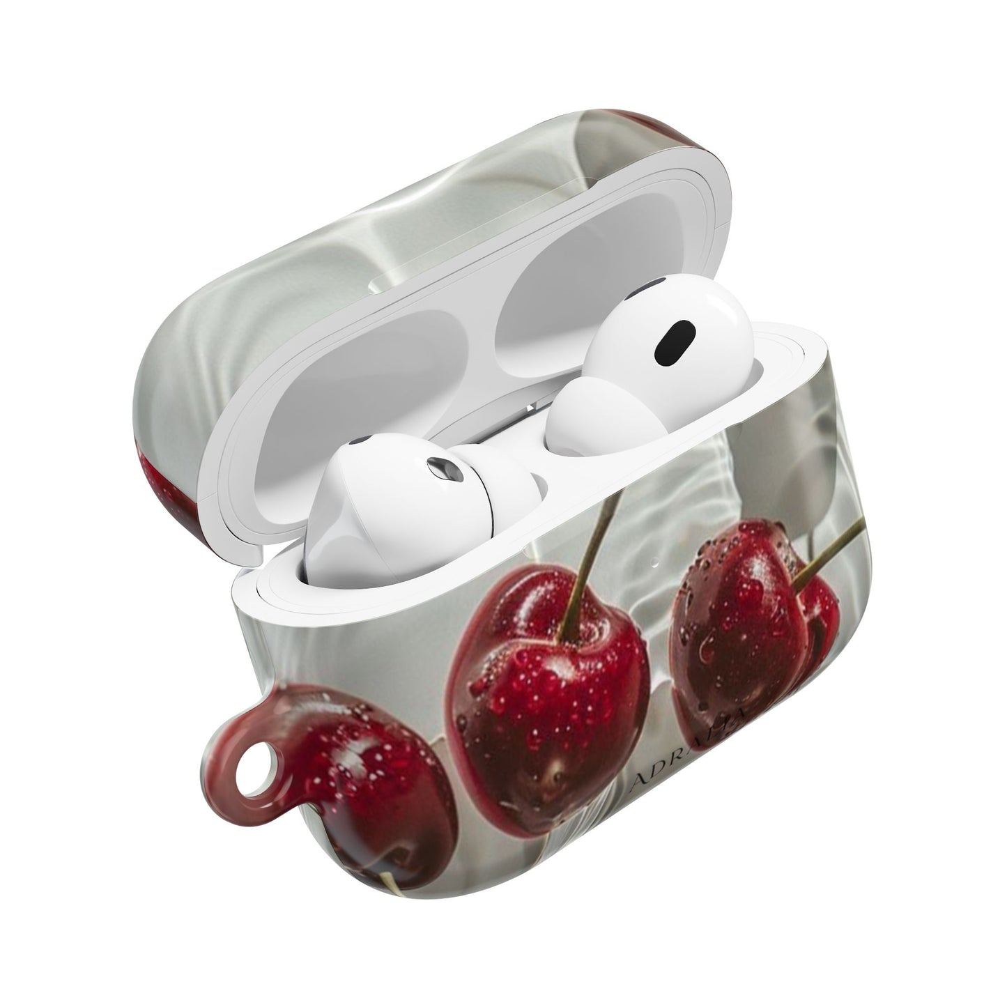 Cherry Splash AirPod Case — Glossy Red Cherry Protective Case