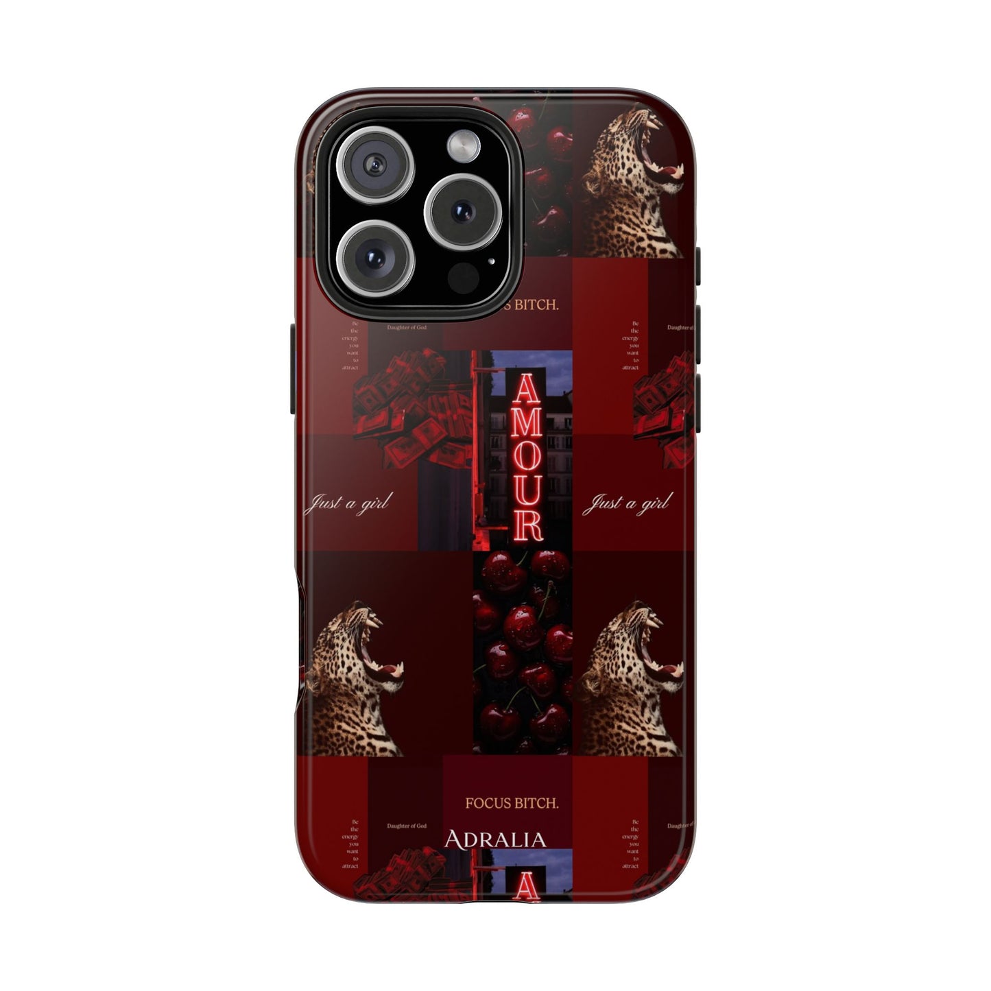 Tough Phone Case — Amour Red Leopard Graphic Protective Cover