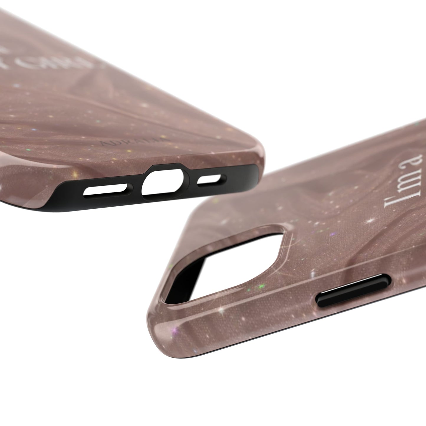 I'm a Lucky Girl Tough Phone Case – Sparkling Rose Marble Protective Cover