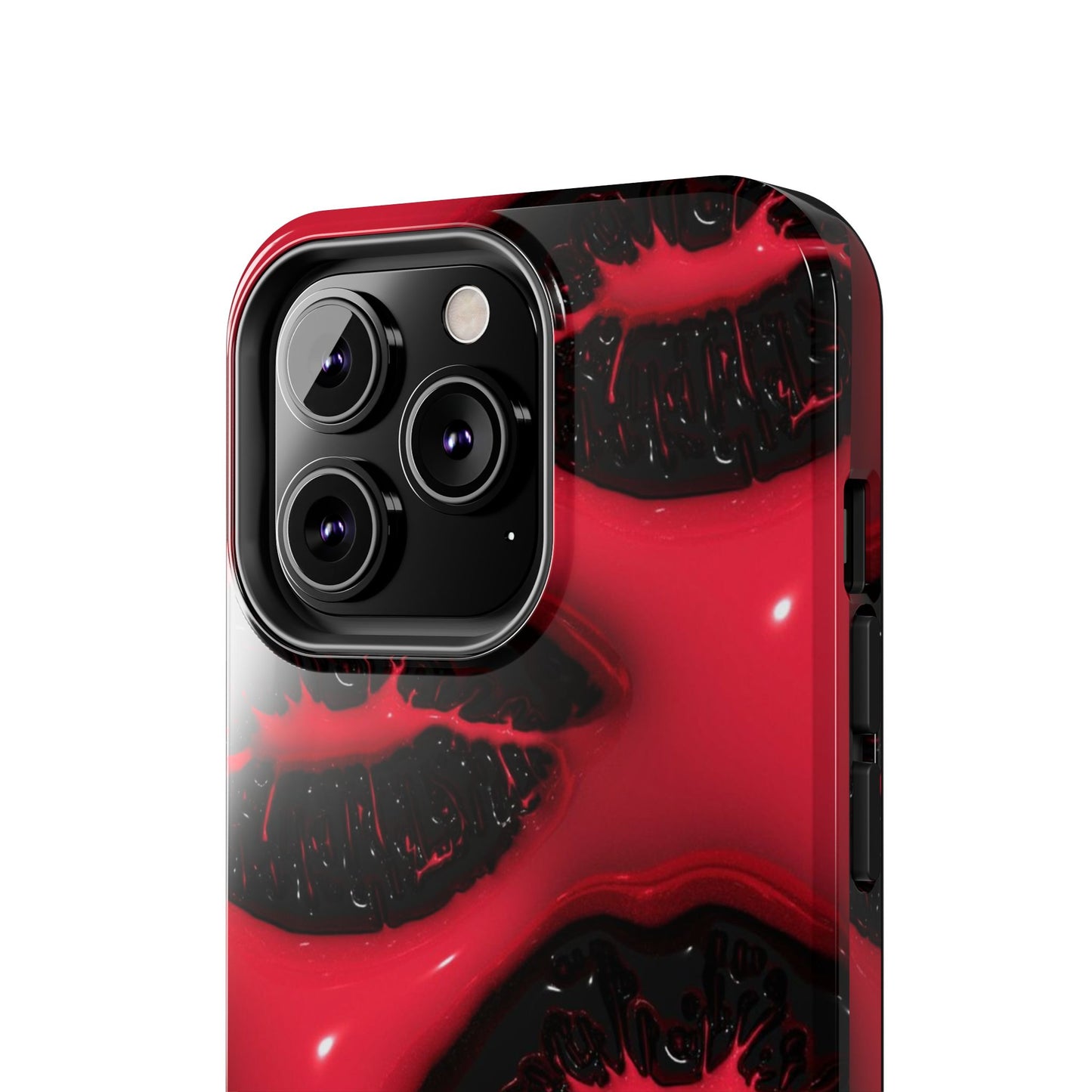 Tough Phone Case – Red Gloss Kiss Print, Shockproof Protective Cover