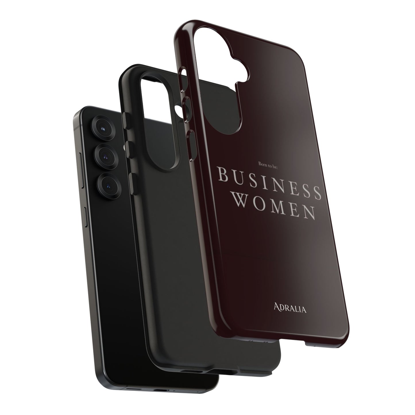 Business Women Tough Phone Case — Empowering Burgundy Protective Phone Cover